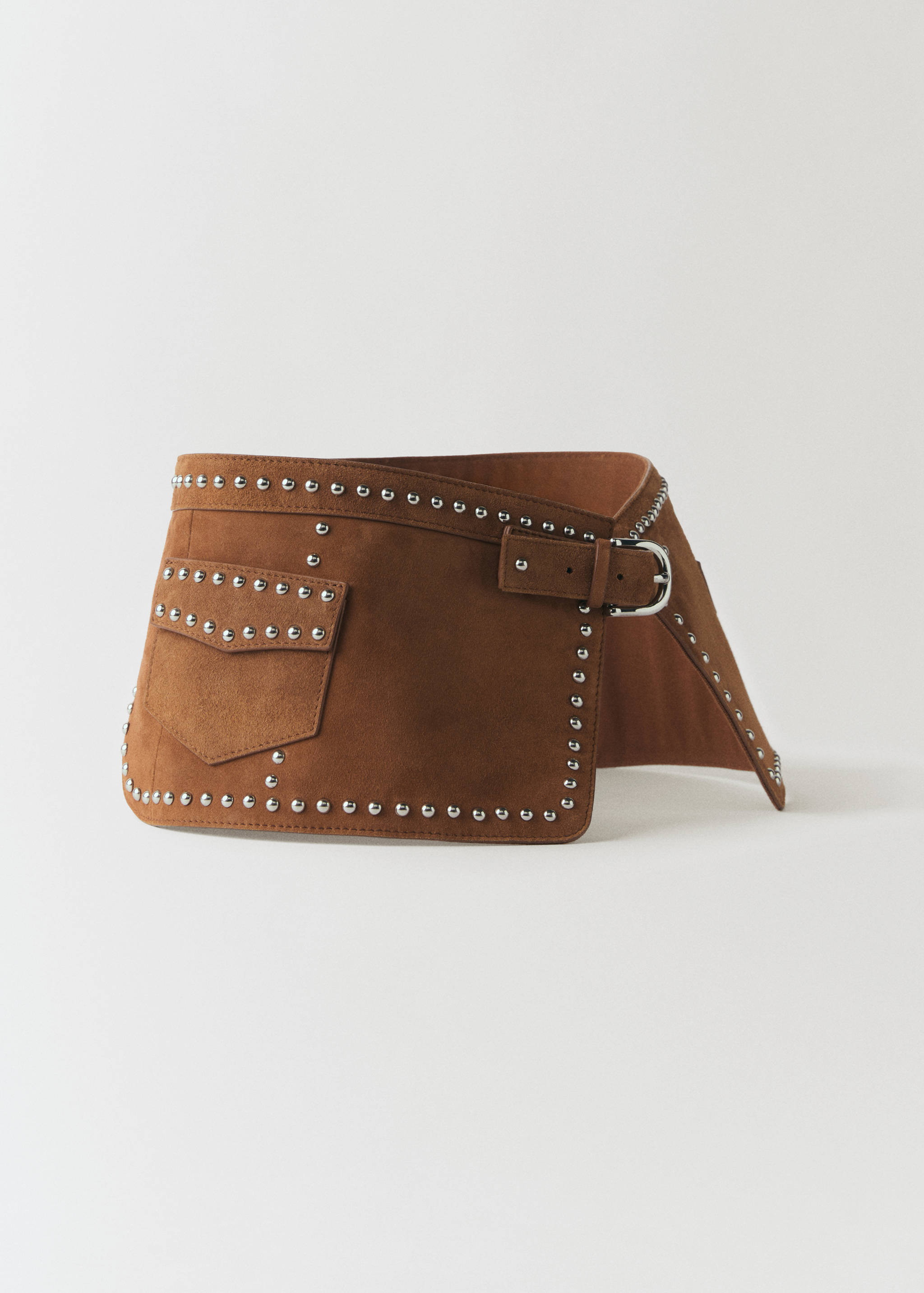 皮革宽腰带 - null