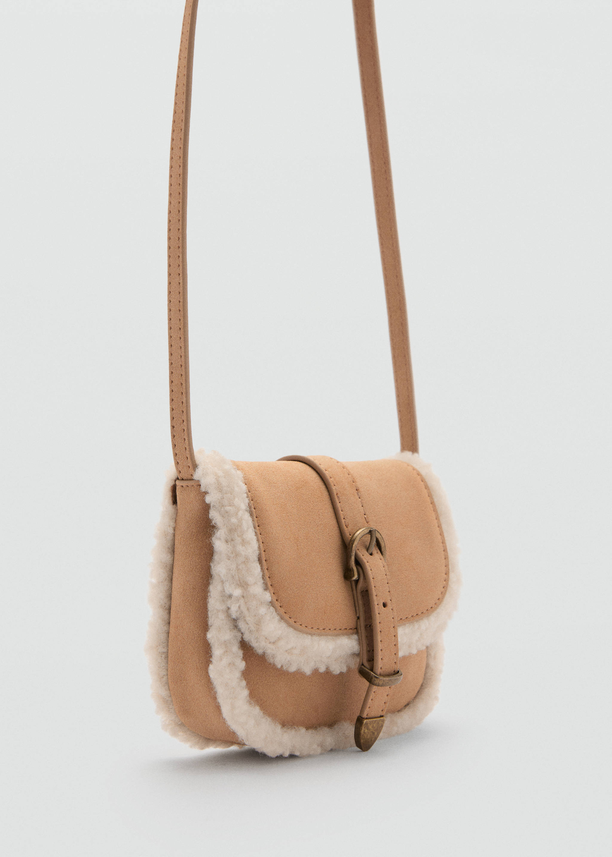 Shearling-effect bag - Medium plane