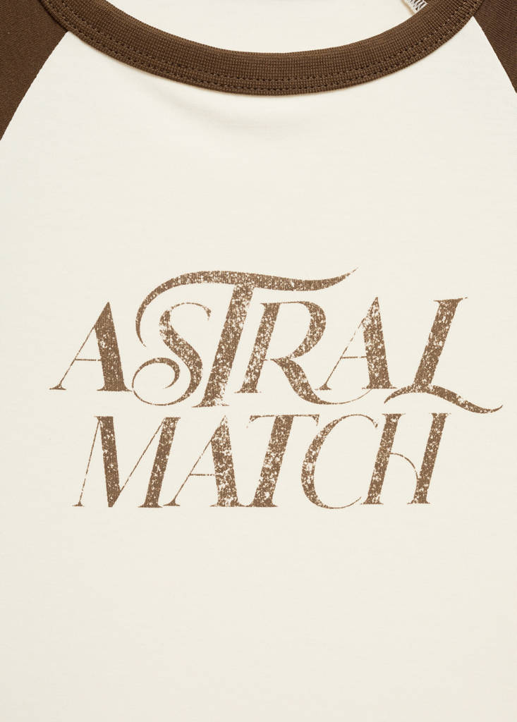 Printed cotton-blend T-shirt — Brown