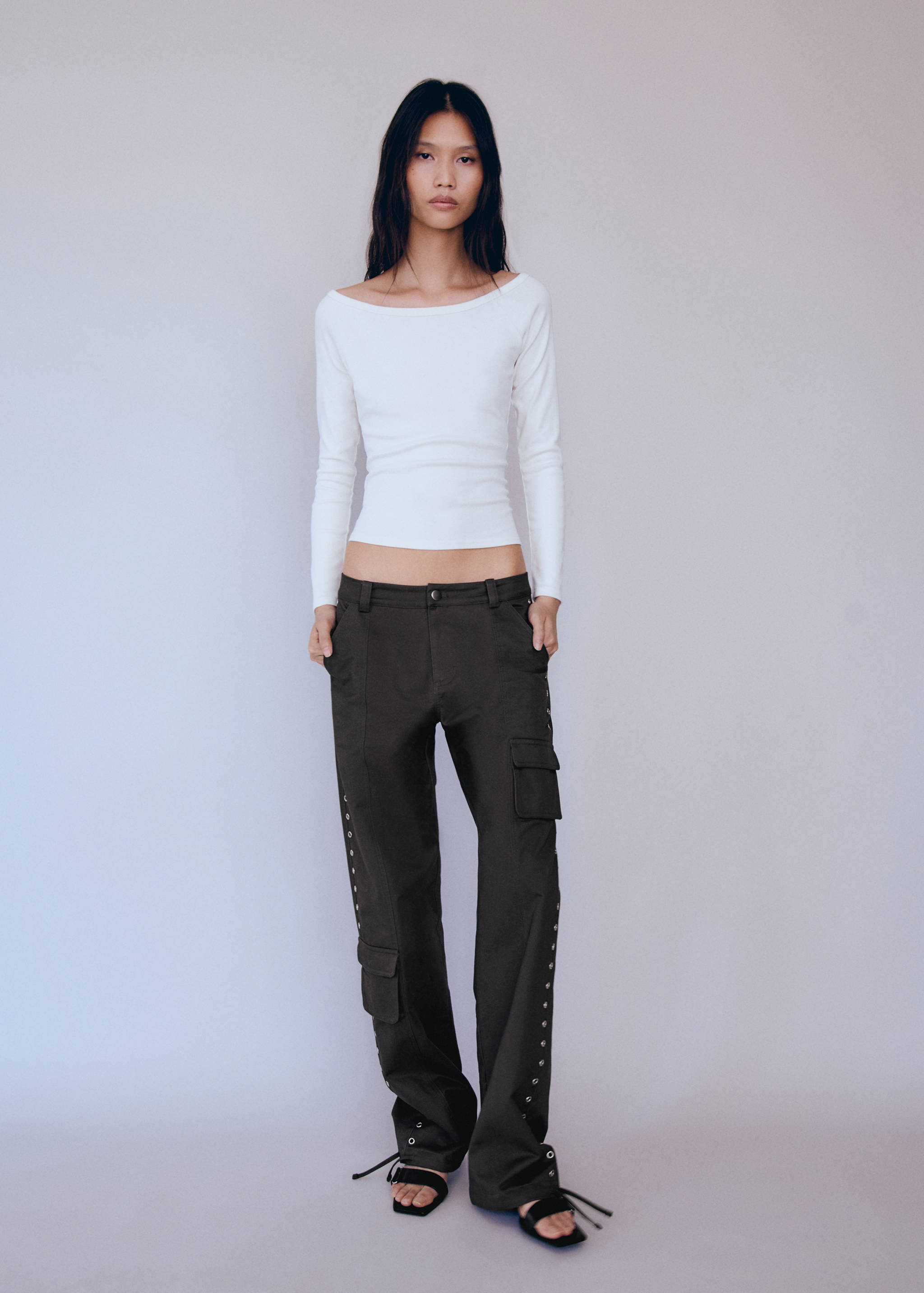 Cotton boat neck t-shirt - General plane