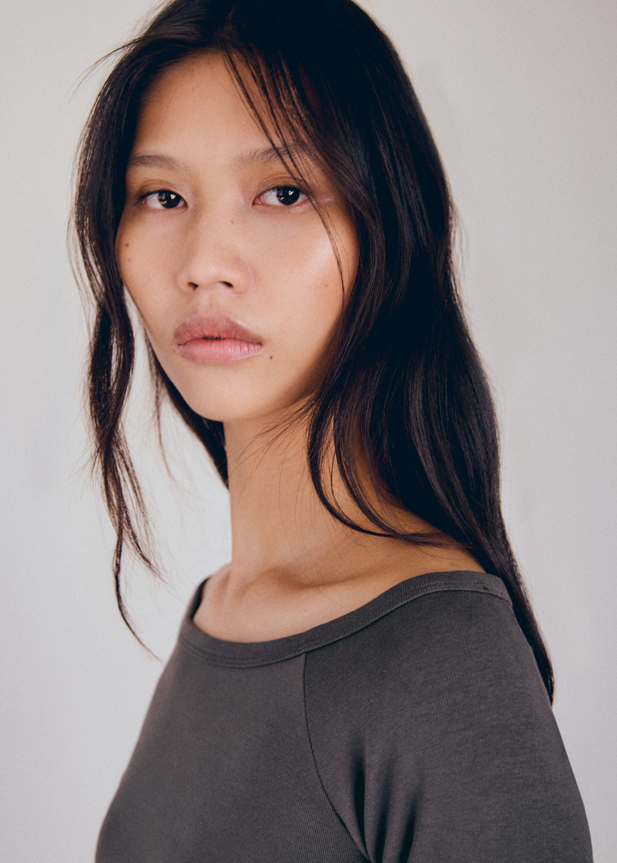 Cotton boat neck t-shirt - Details of the article 1