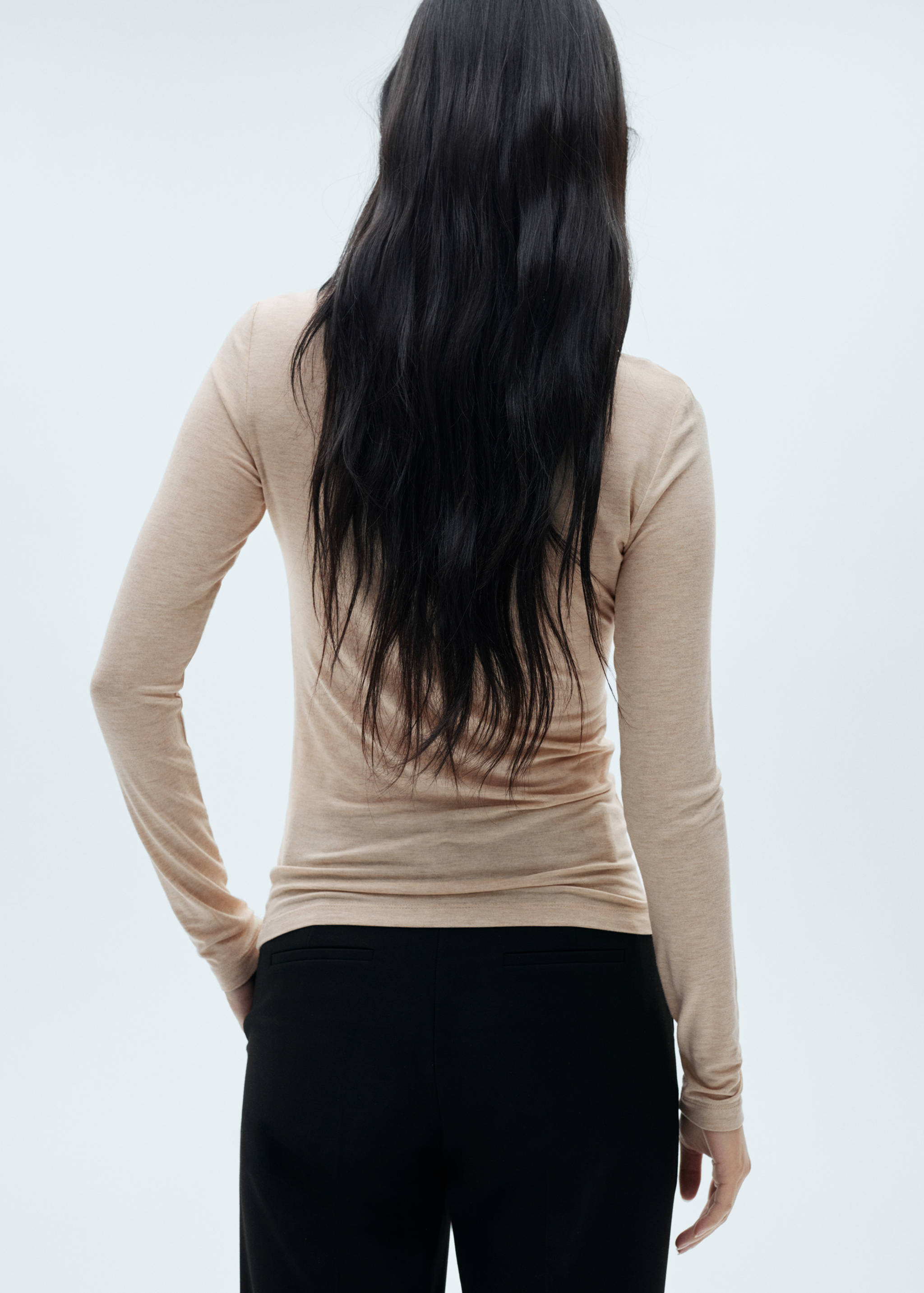 T-shirt manches longues col rond - Verso de l’article