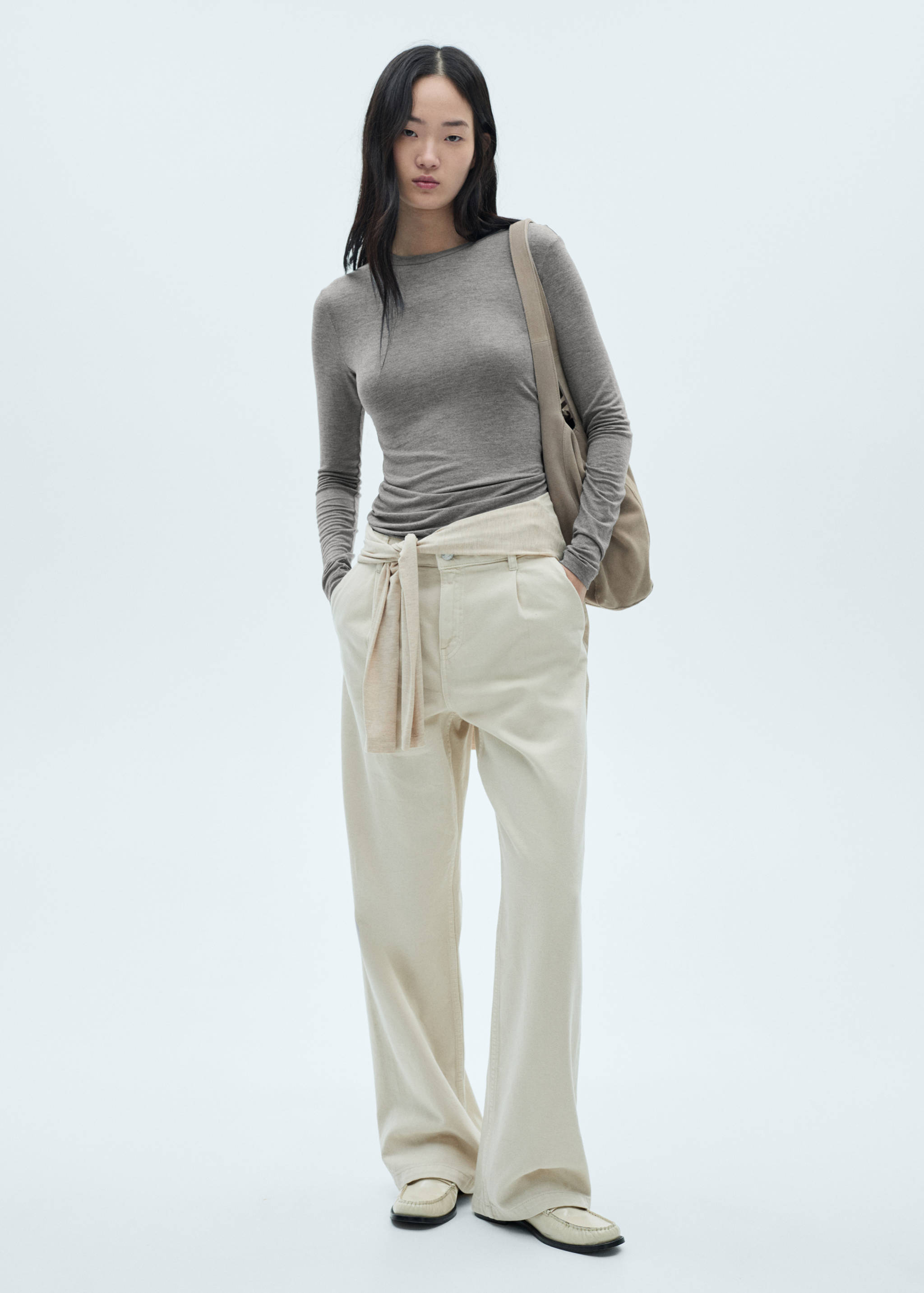 T-shirt manches longues col rond - Plan général