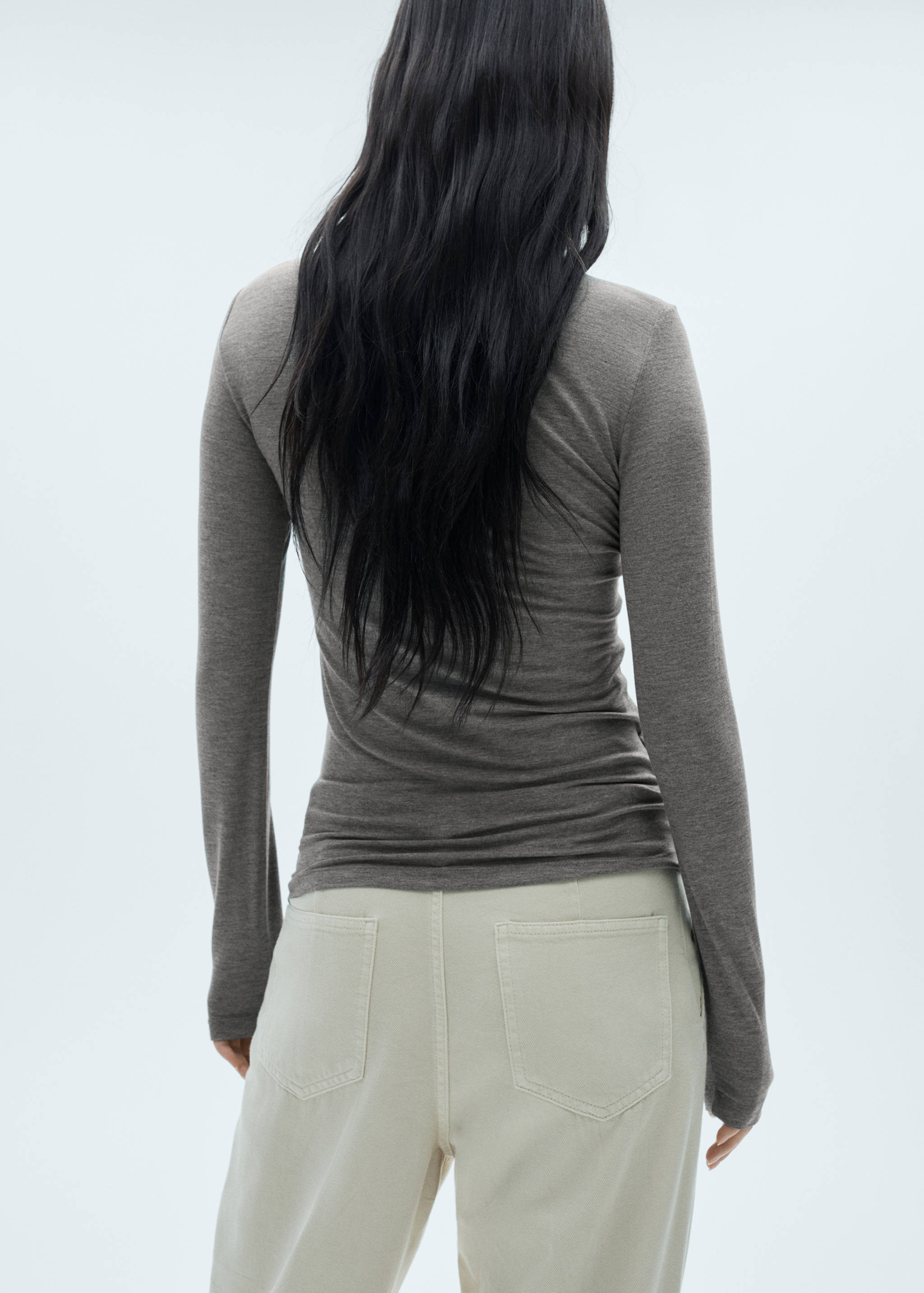 T-shirt manches longues col rond - Verso de l’article