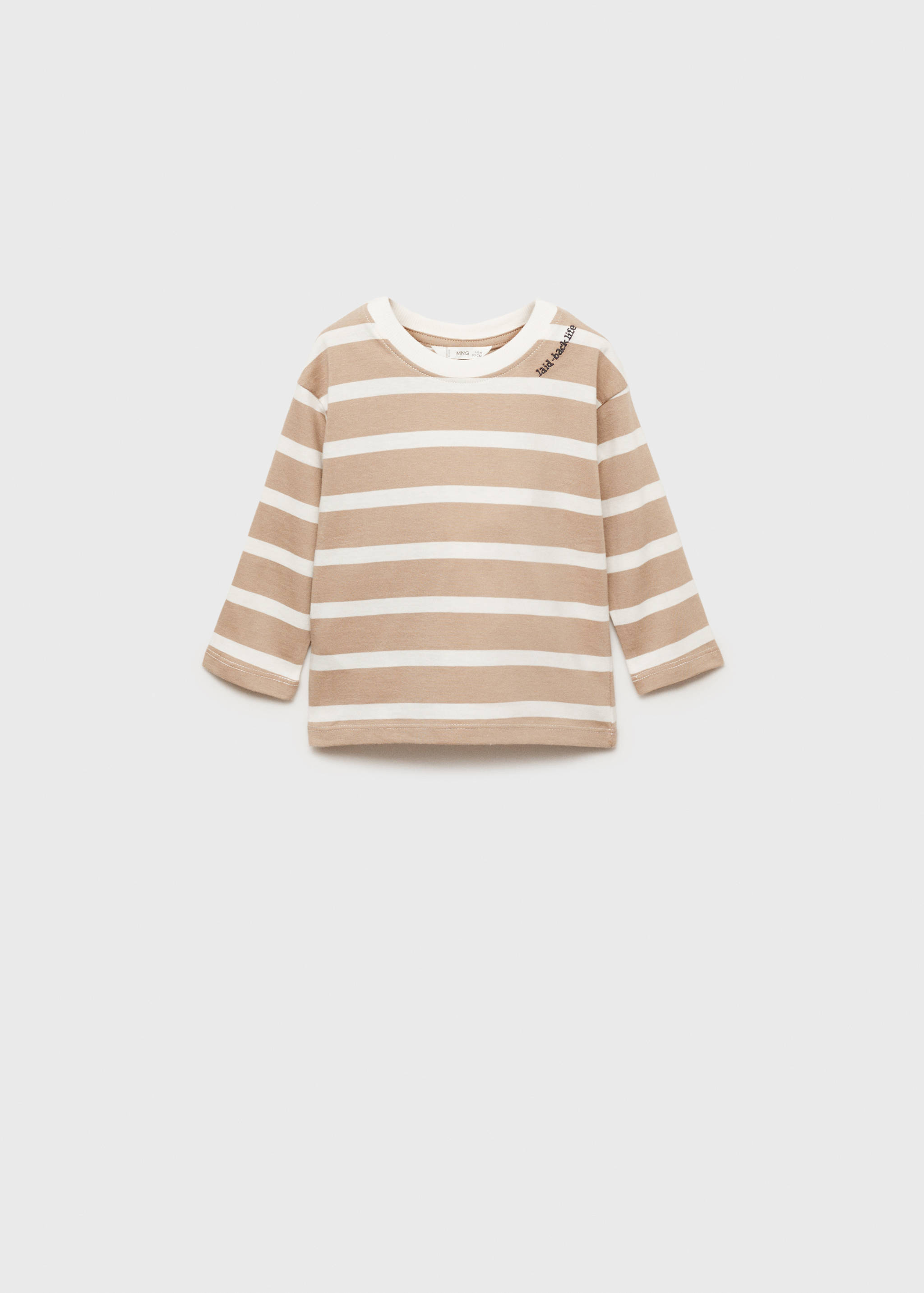 Stripete t-skjorte med brodert detalj - Artikkel uten modell