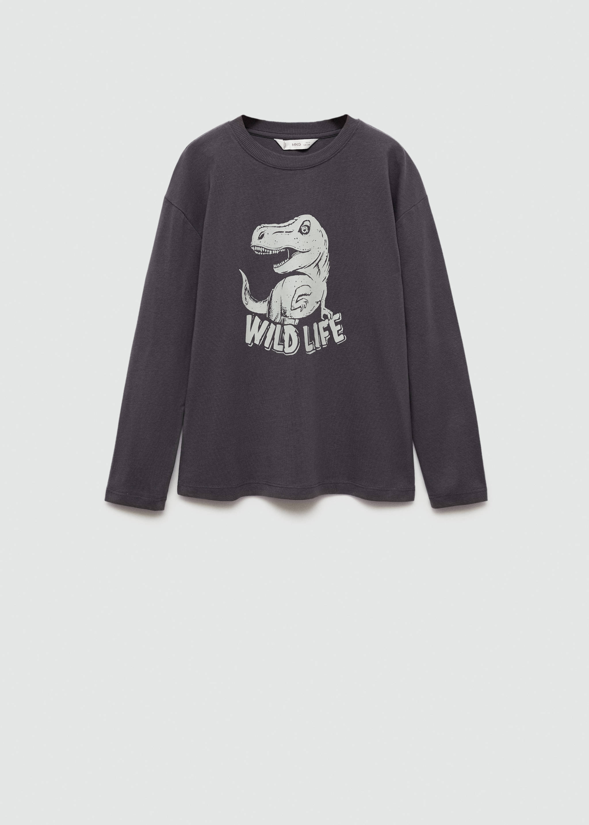 تي شيرت مطبوع بأكمام طويلة - منتج دون نموذج