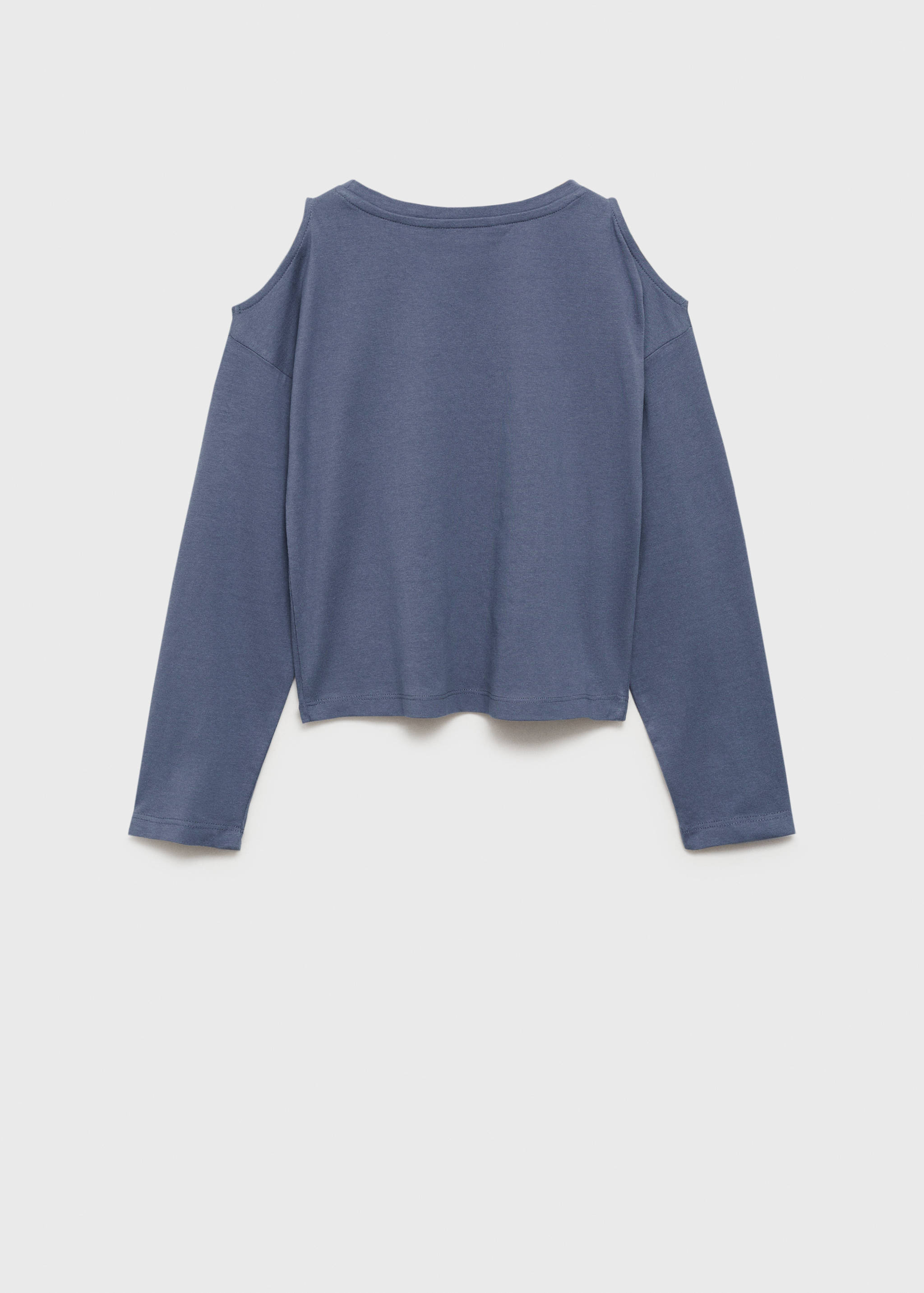 تي شيرت قطني بفتحة على الكتف - الجهة الخلفية للمنتج