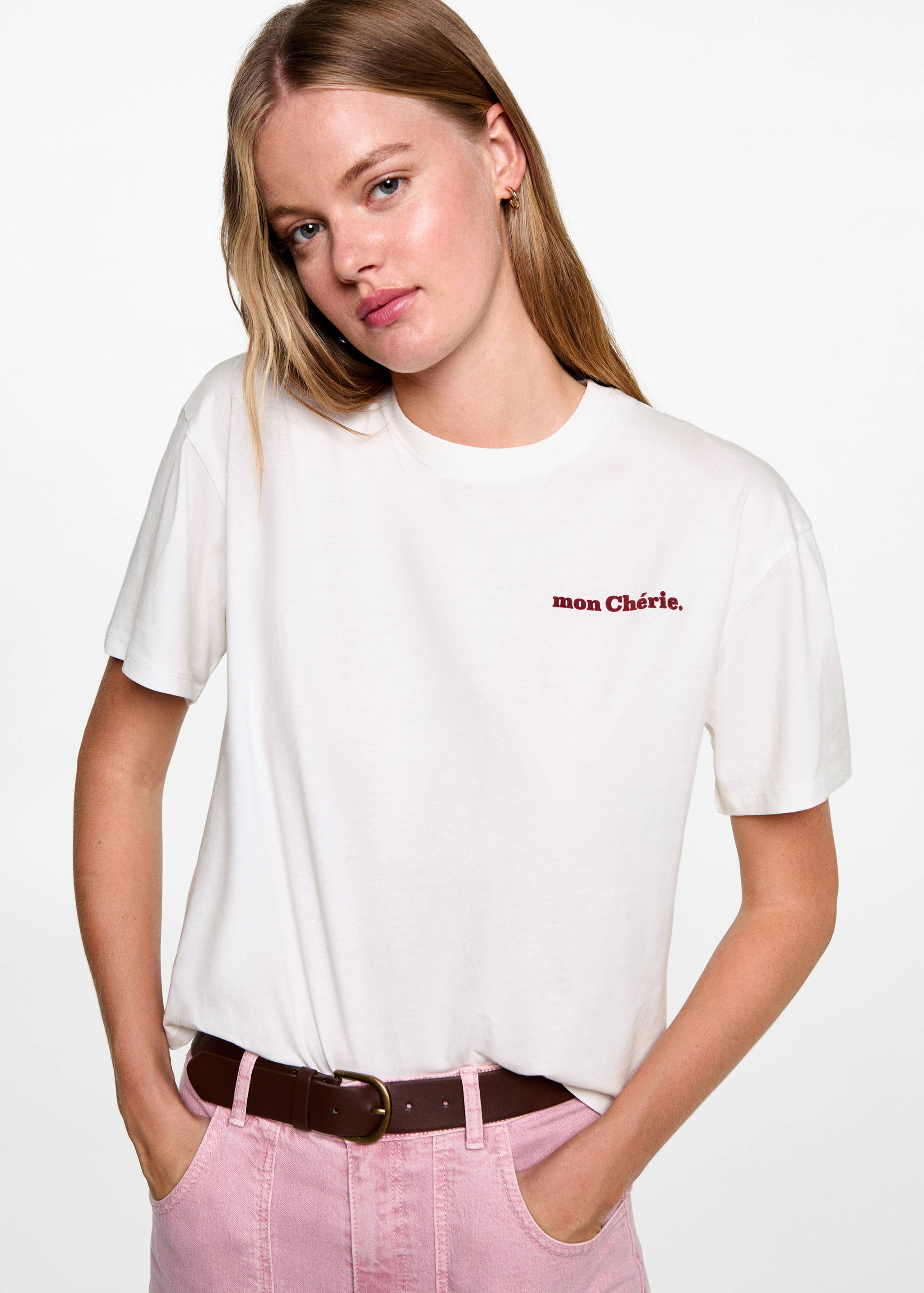 Printed cotton-blend T-shirt - Medium plane