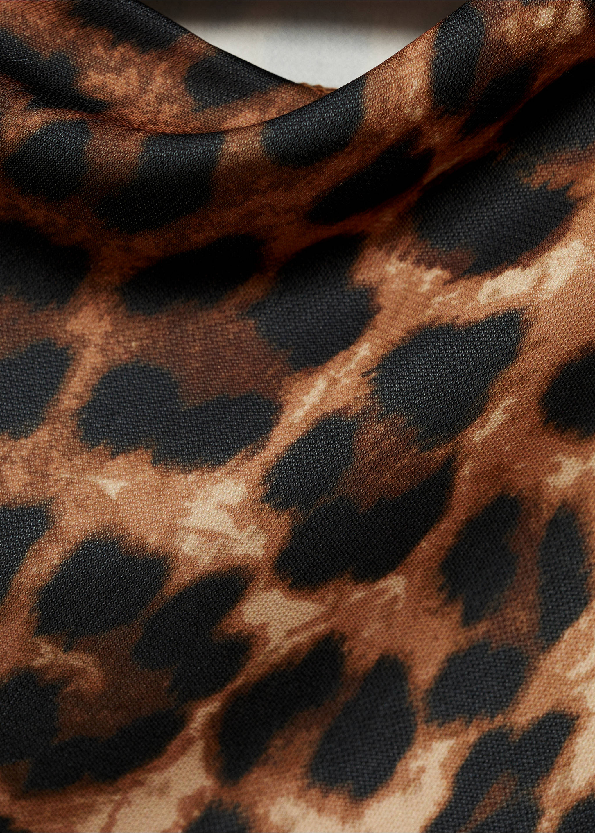 Camiseta leopardo detalle fruncido - Detalle del artículo 0, Marrón. Ref: 77006759-00.