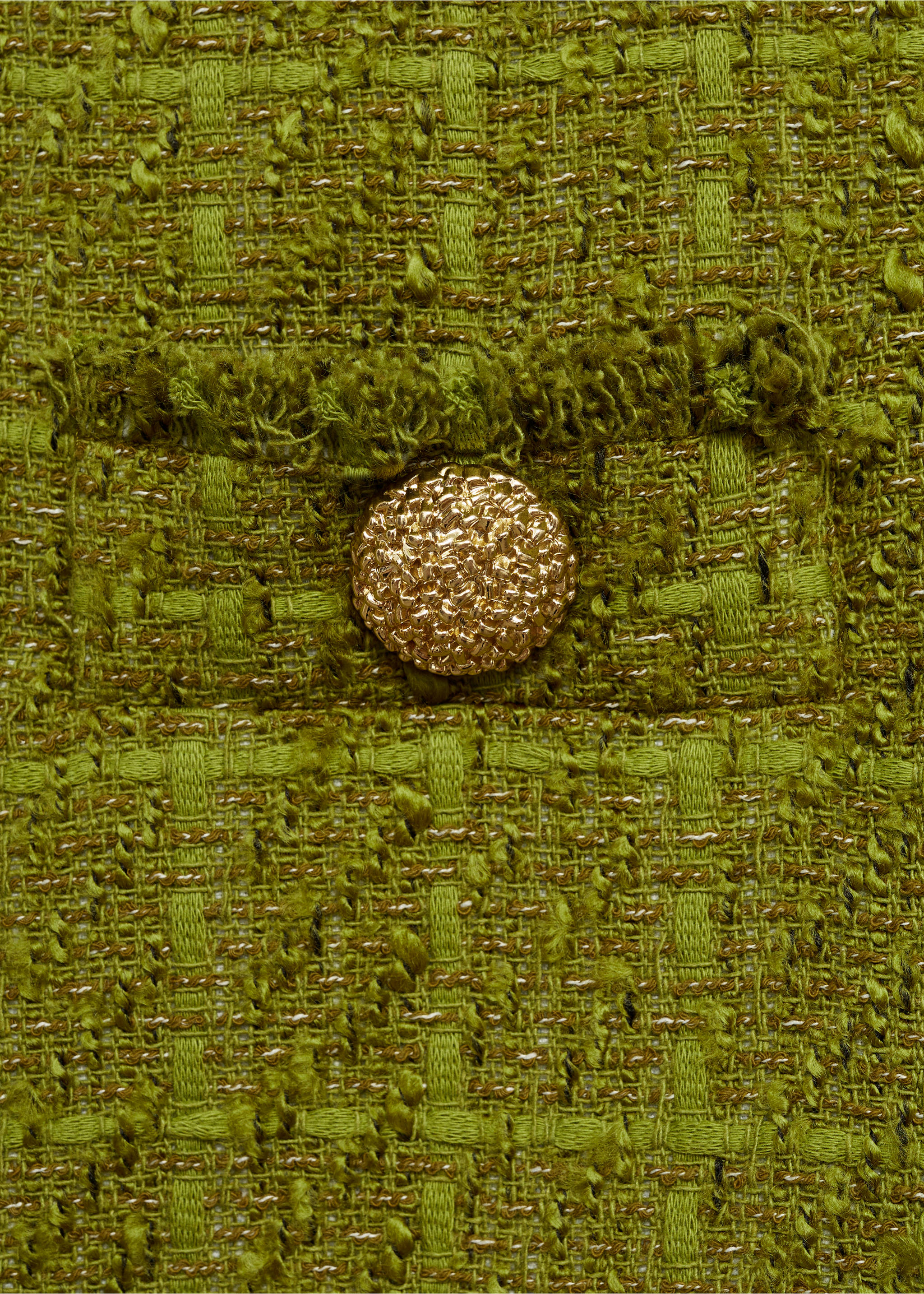 Chaqueta tweed botones joya - Detalle del artículo 8, Oliva. Ref: 77006764-00.