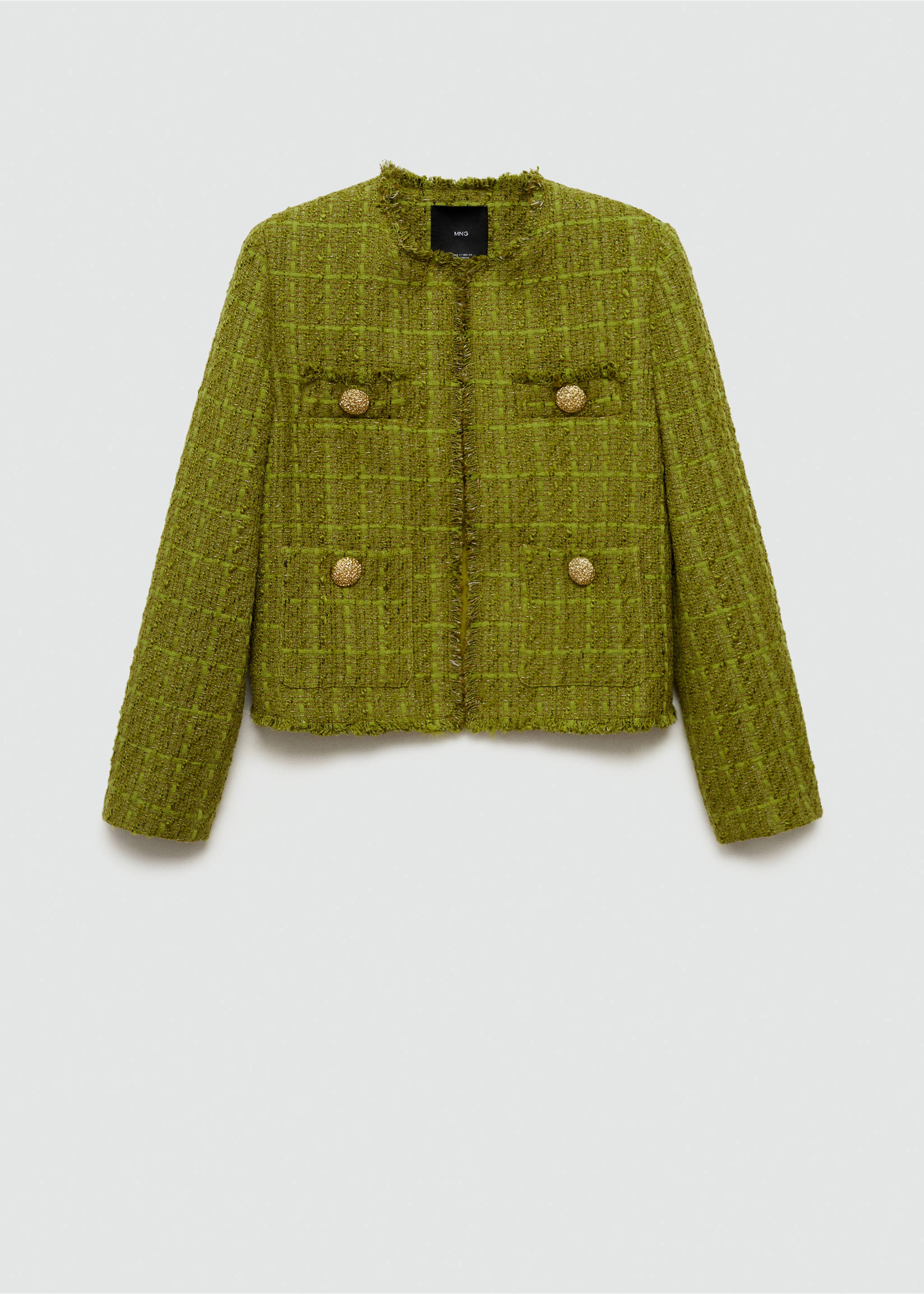 Chaqueta tweed botones joya - Artículo sin modelo, Oliva. Ref: 77006764-00.