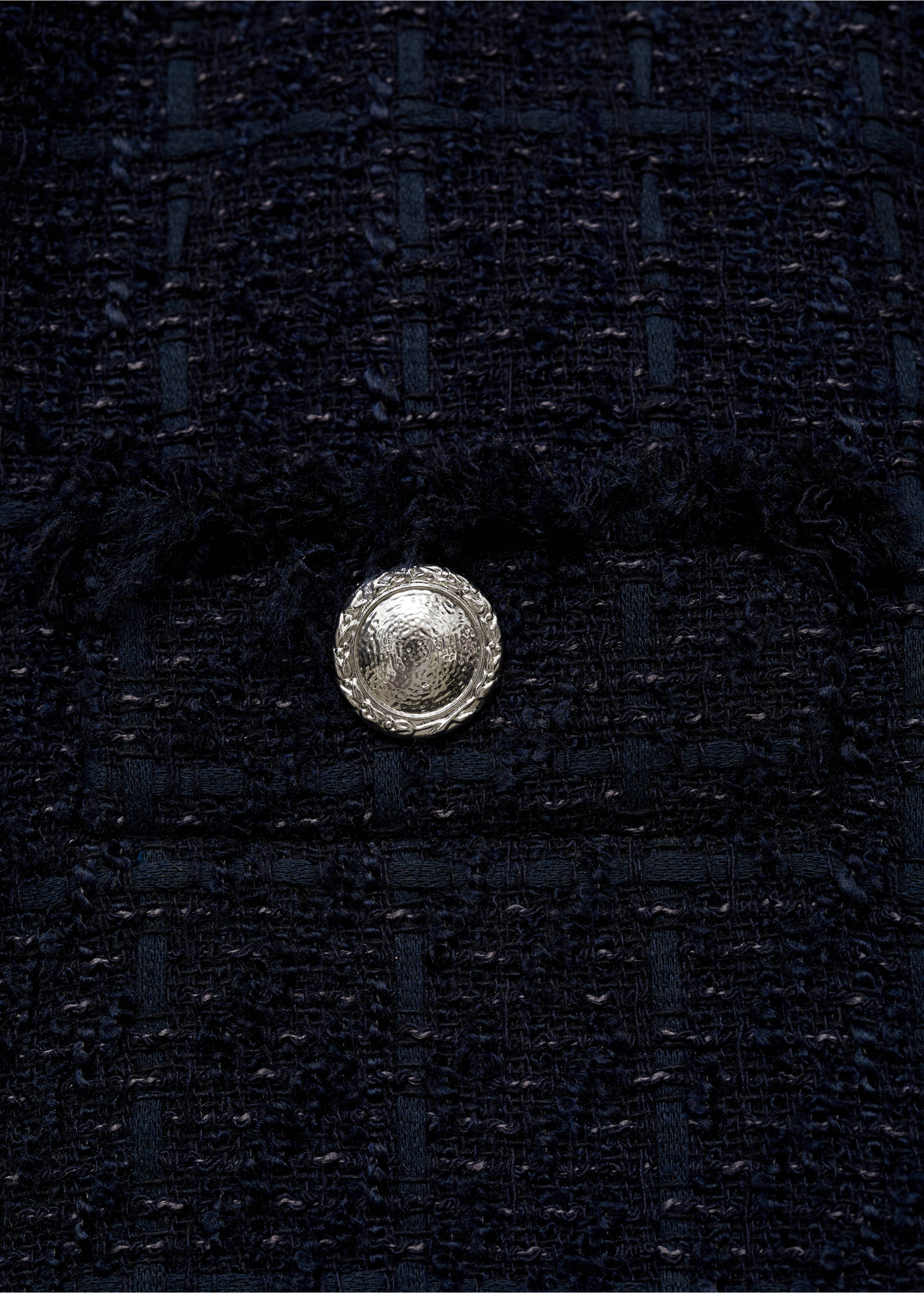 Chaqueta tweed botones joya - Detalle del artículo 8, Azul marino oscuro. Ref: 77006764-00.
