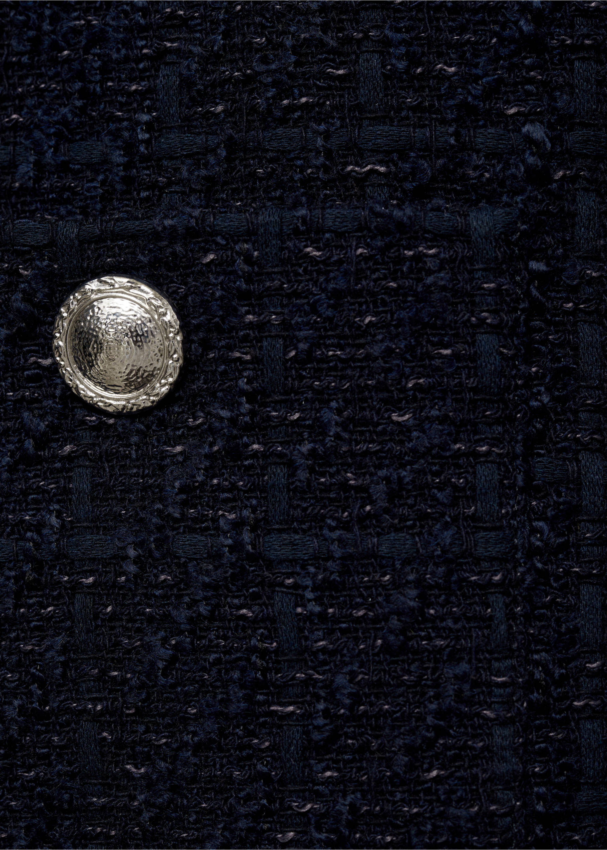 Chaqueta tweed botones joya - Detalle del artículo 0, Azul marino oscuro. Ref: 77006764-00.