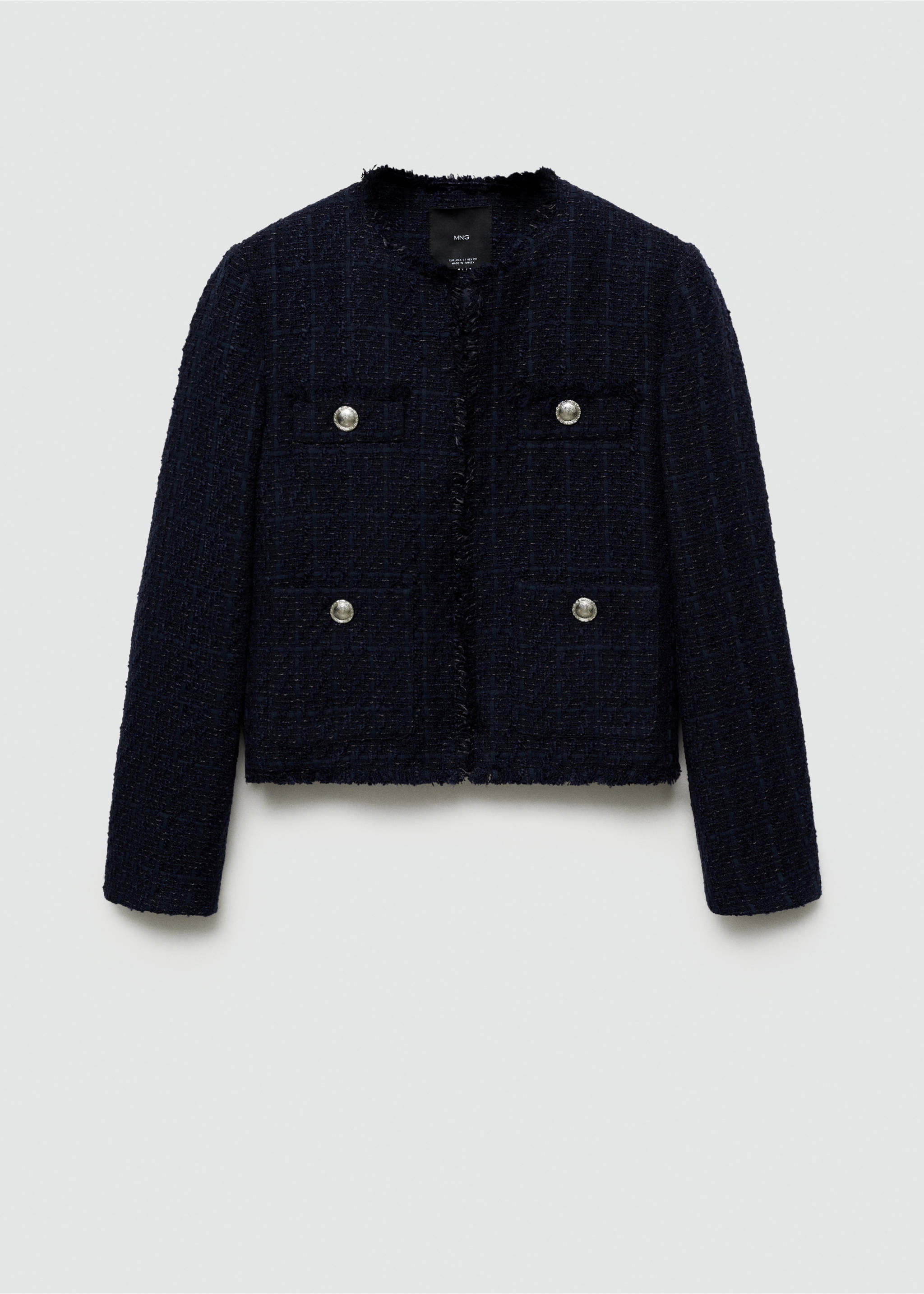 Chaqueta tweed botones joya - Artículo sin modelo, Azul marino oscuro. Ref: 77006764-00.