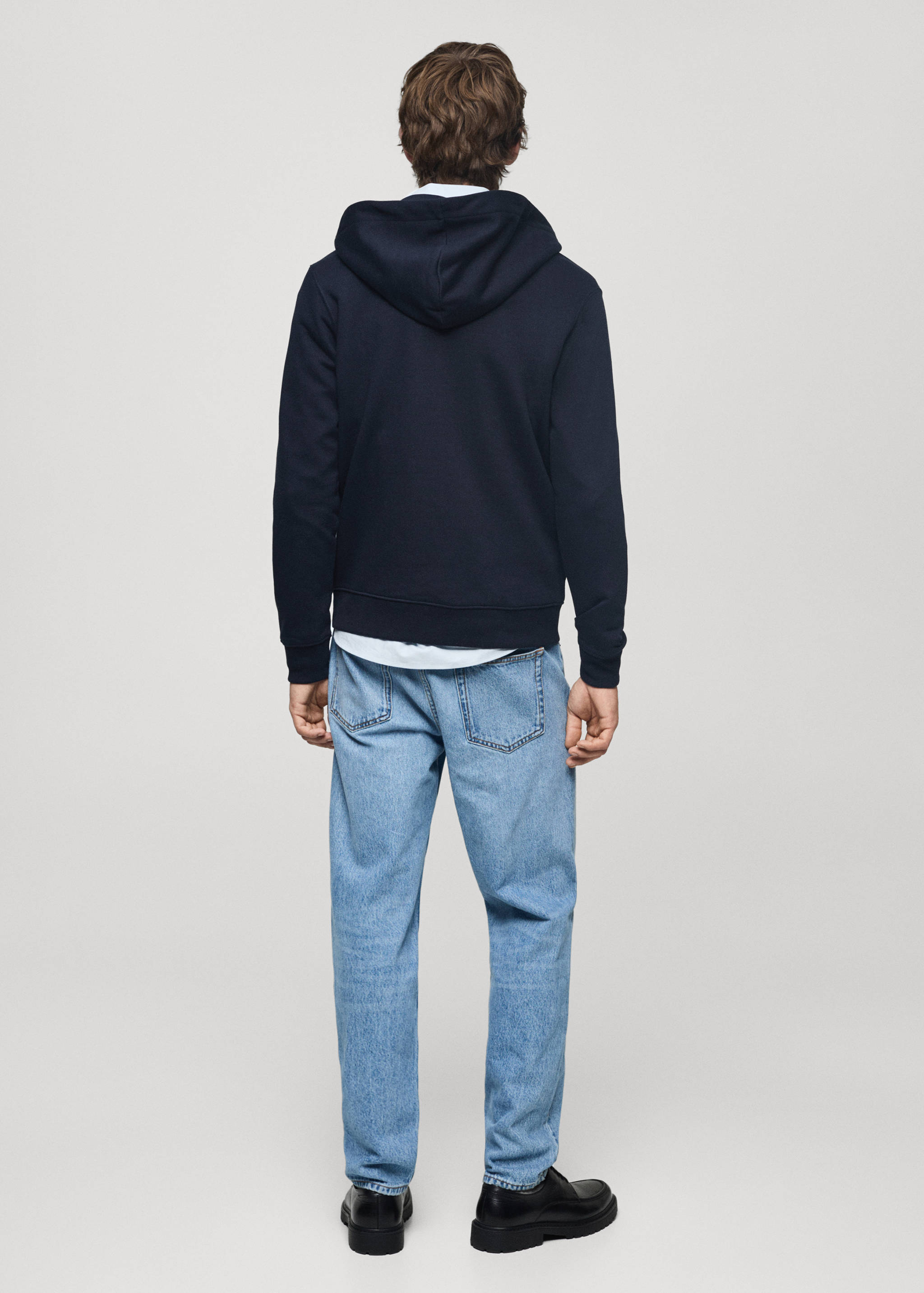 Cotton zip-up hoodie - Reverse of the article