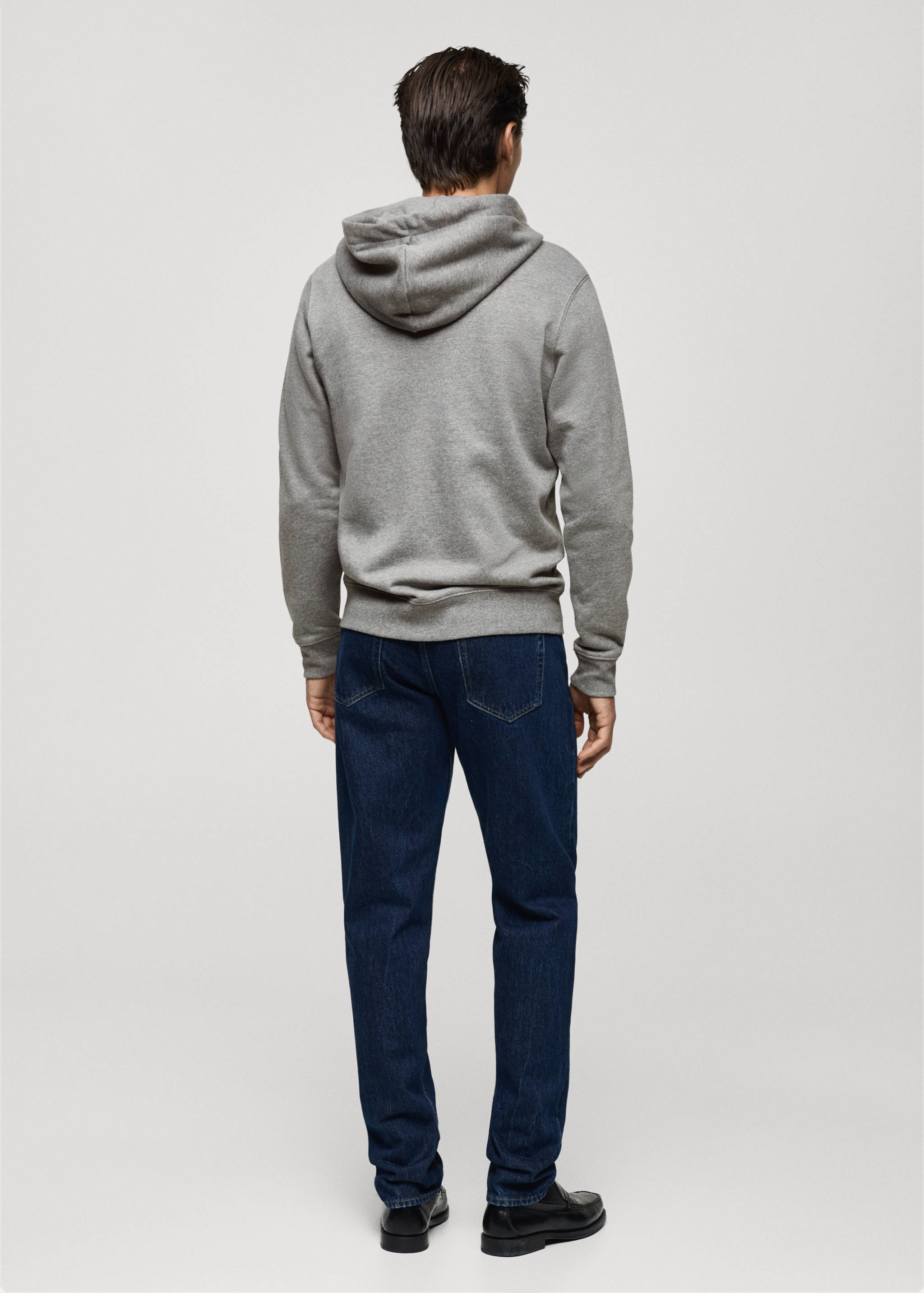 Cotton zip-up hoodie - Reverse of the article