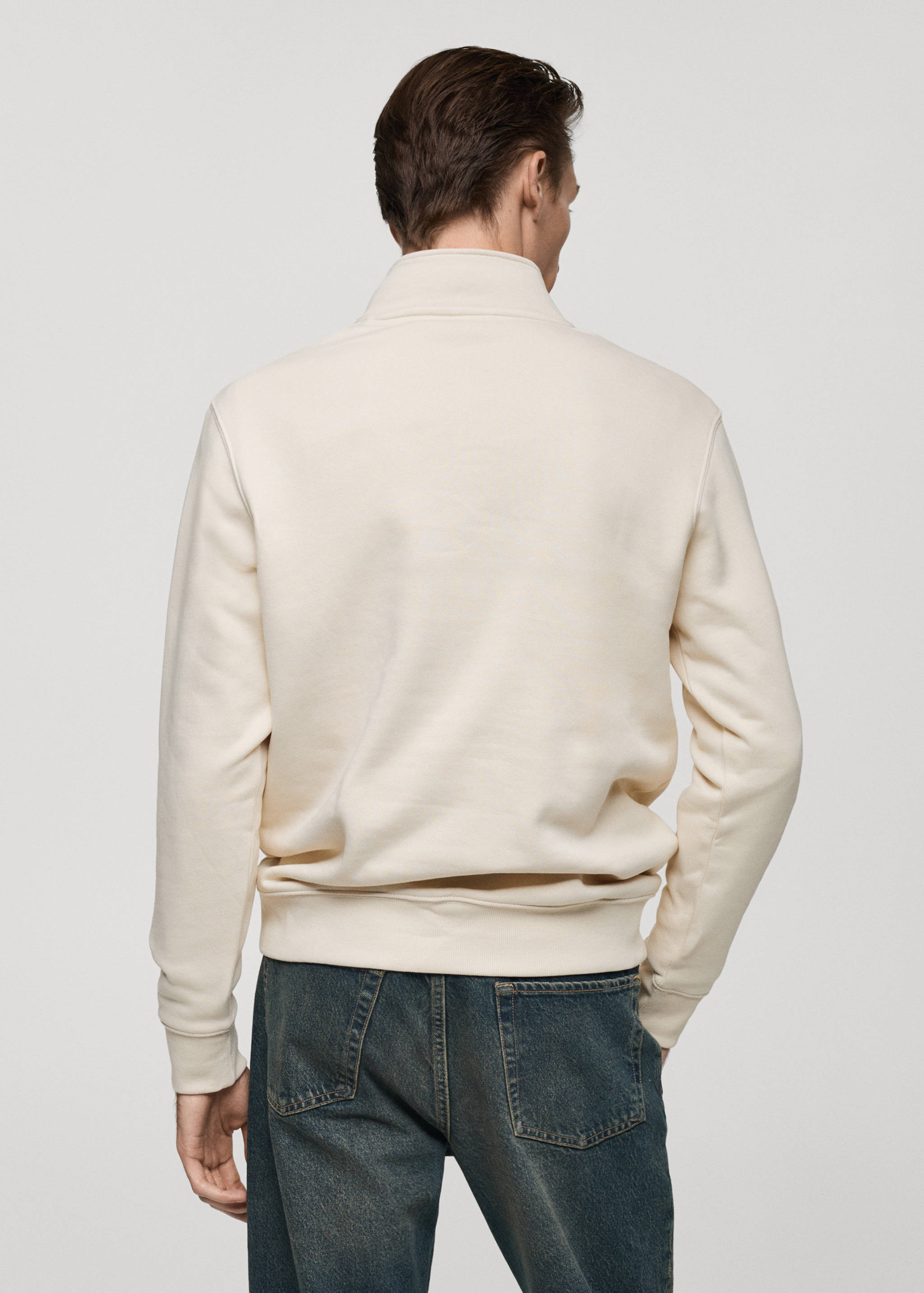 Cotton sweatshirt with zip neck - Reverse of the article