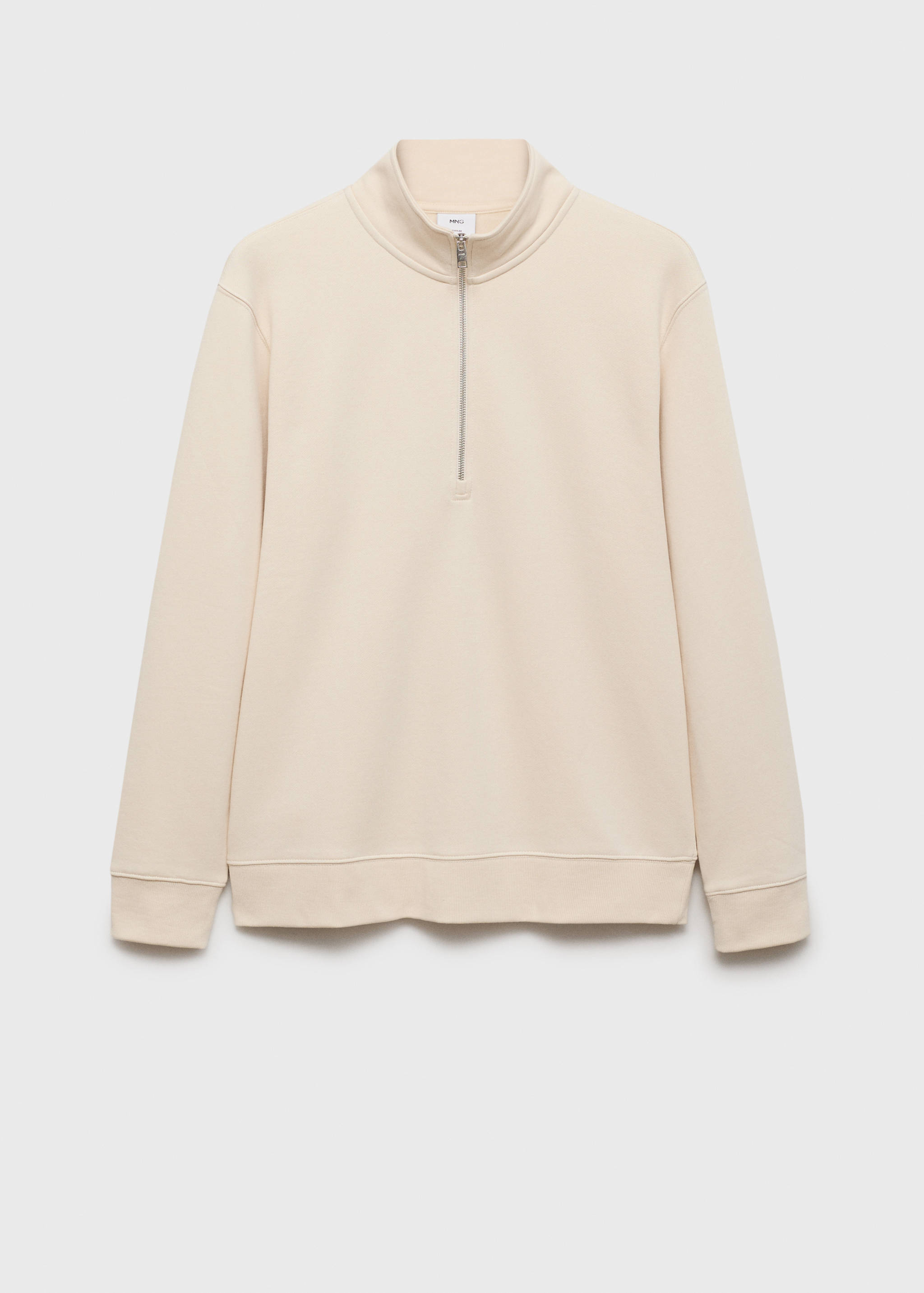 Cotton sweatshirt with zip neck - Article without model