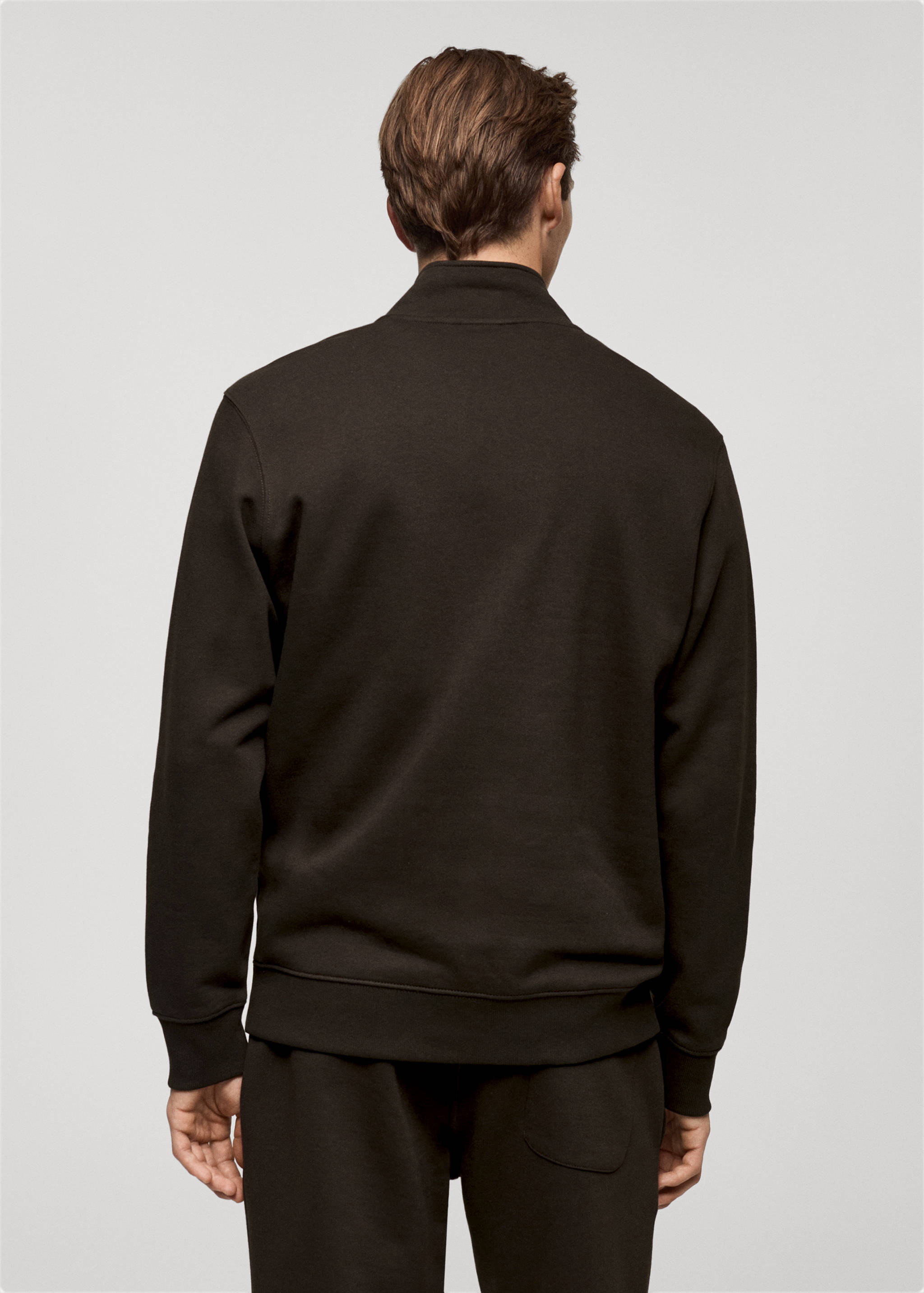 Cotton sweatshirt with zip neck - Reverse of the article