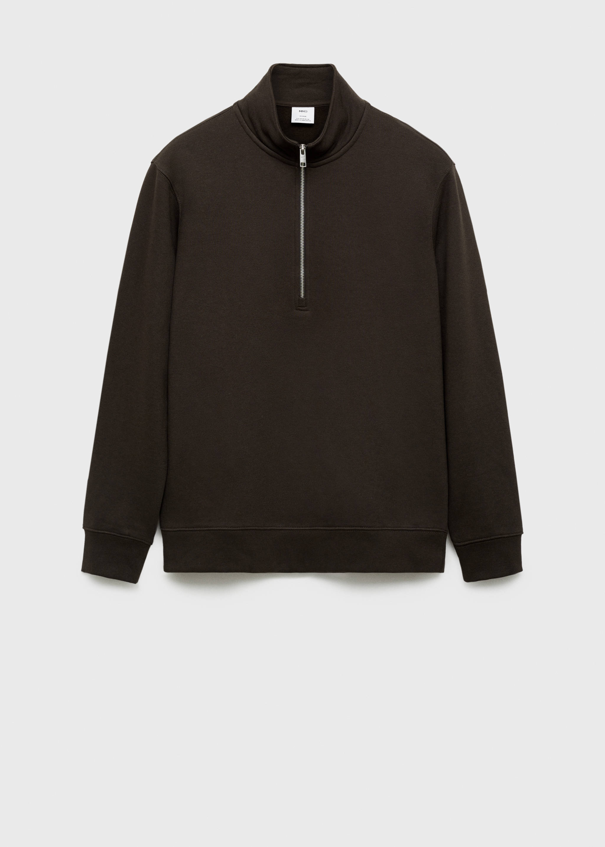 Cotton sweatshirt with zip neck - Article without model