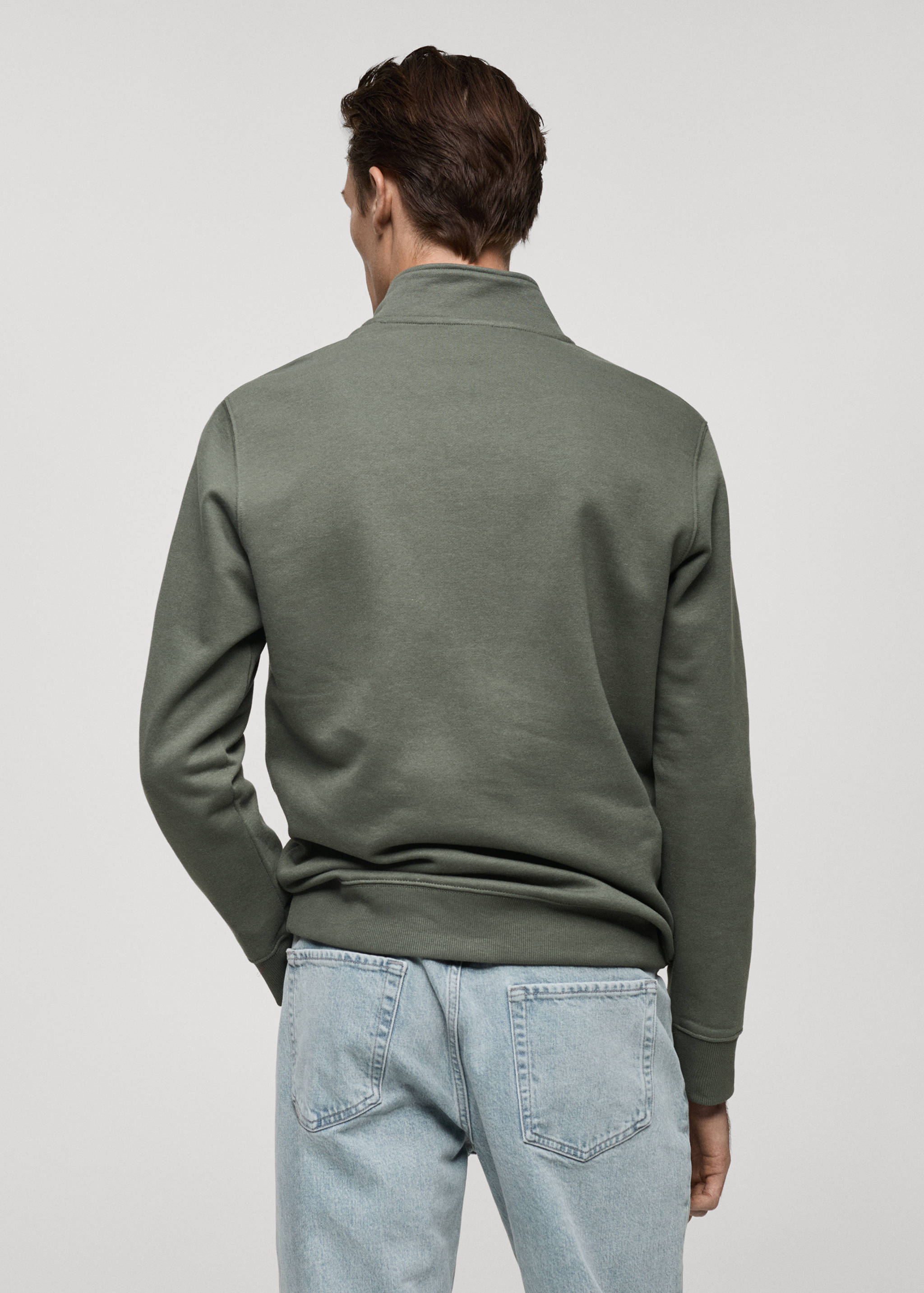 Cotton sweatshirt with zip neck - Reverse of the article
