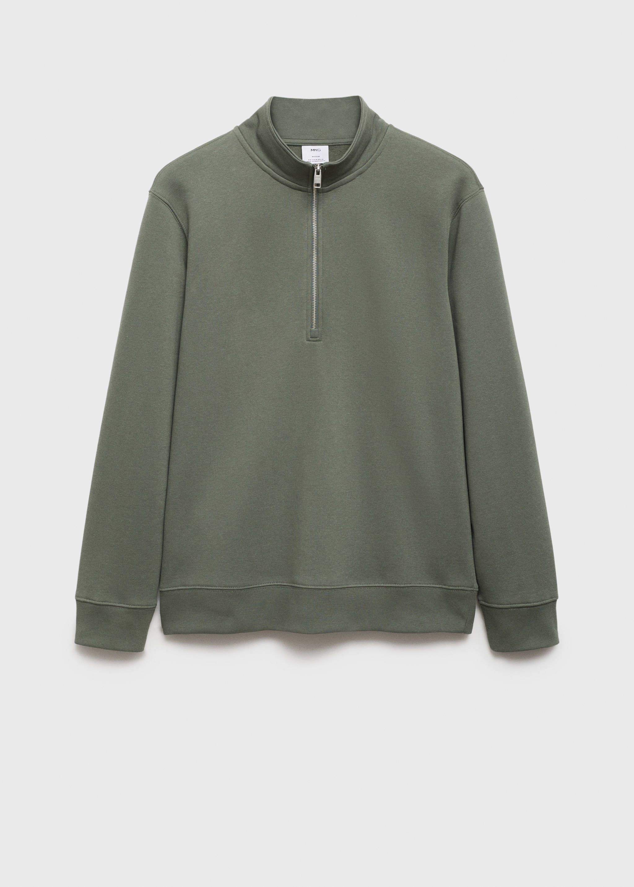 Cotton sweatshirt with zip neck - Article without model