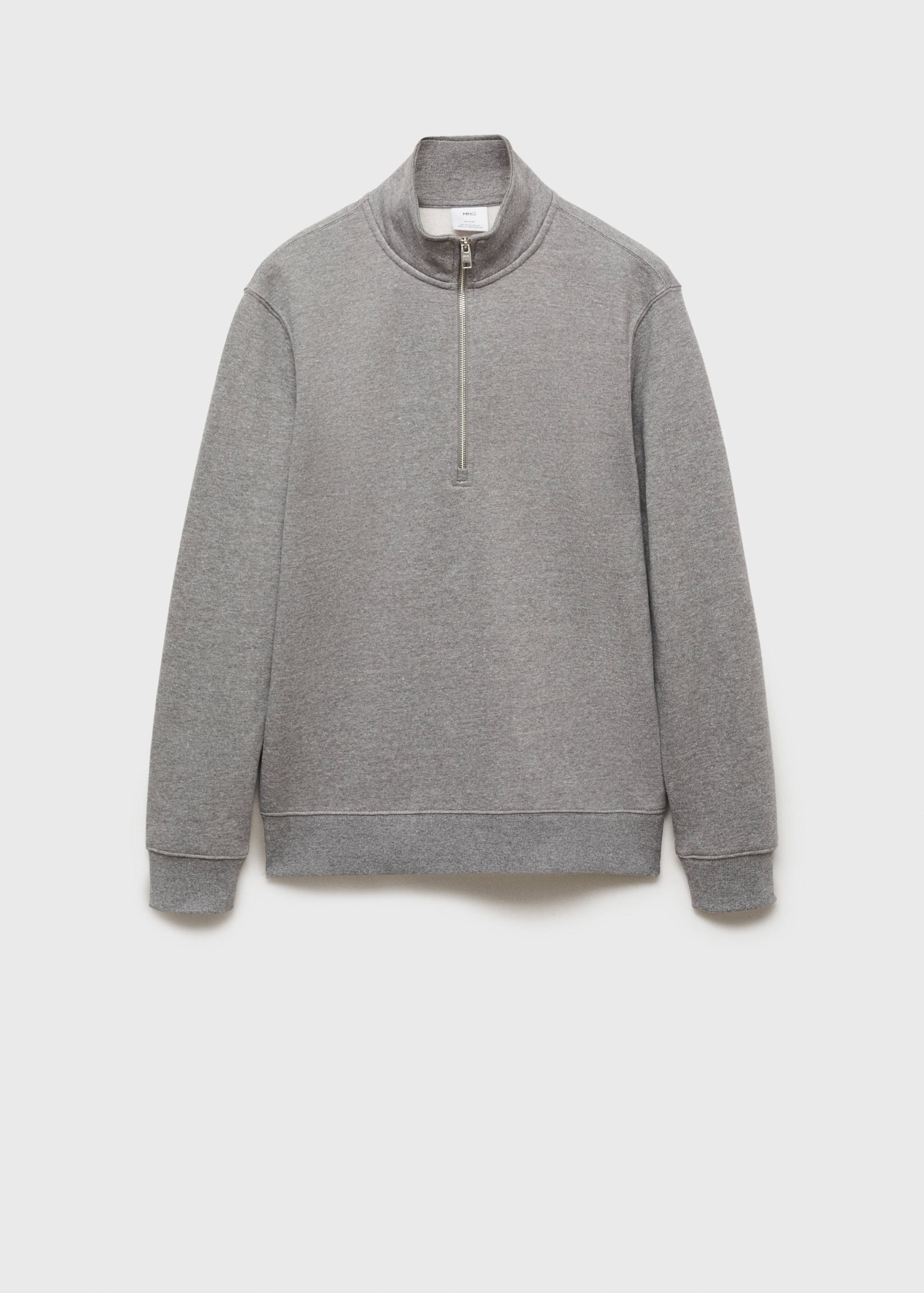 Cotton sweatshirt with zip neck - Article without model