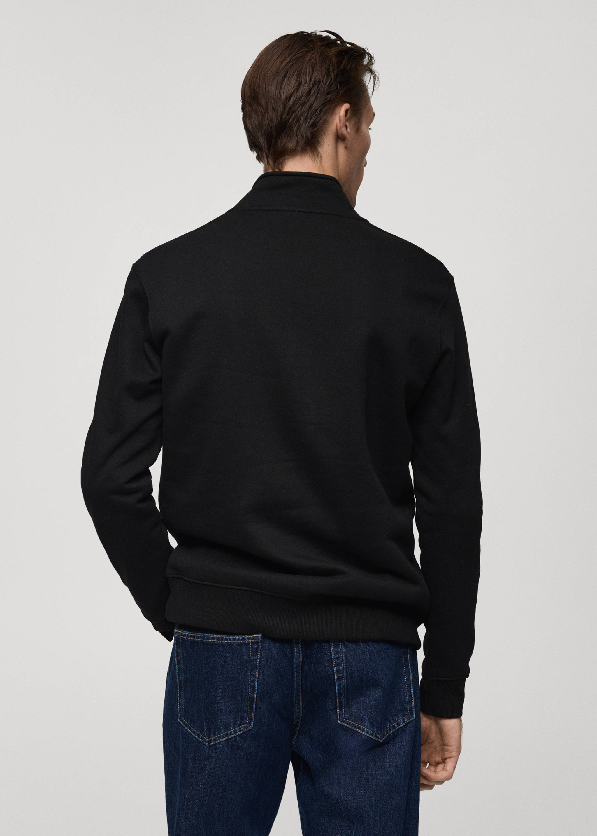 Cotton sweatshirt with zip neck - Reverse of the article