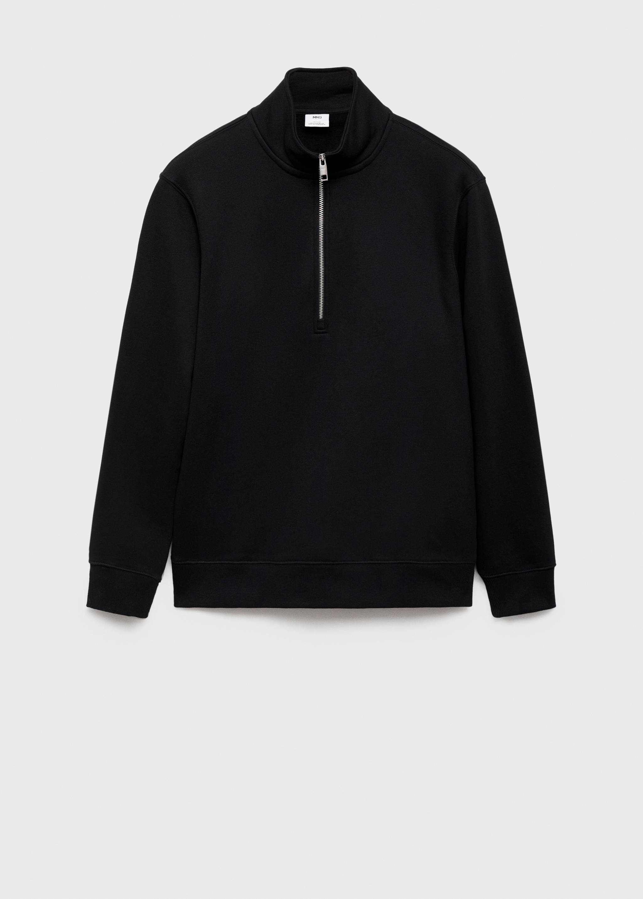 Cotton sweatshirt with zip neck - Article without model