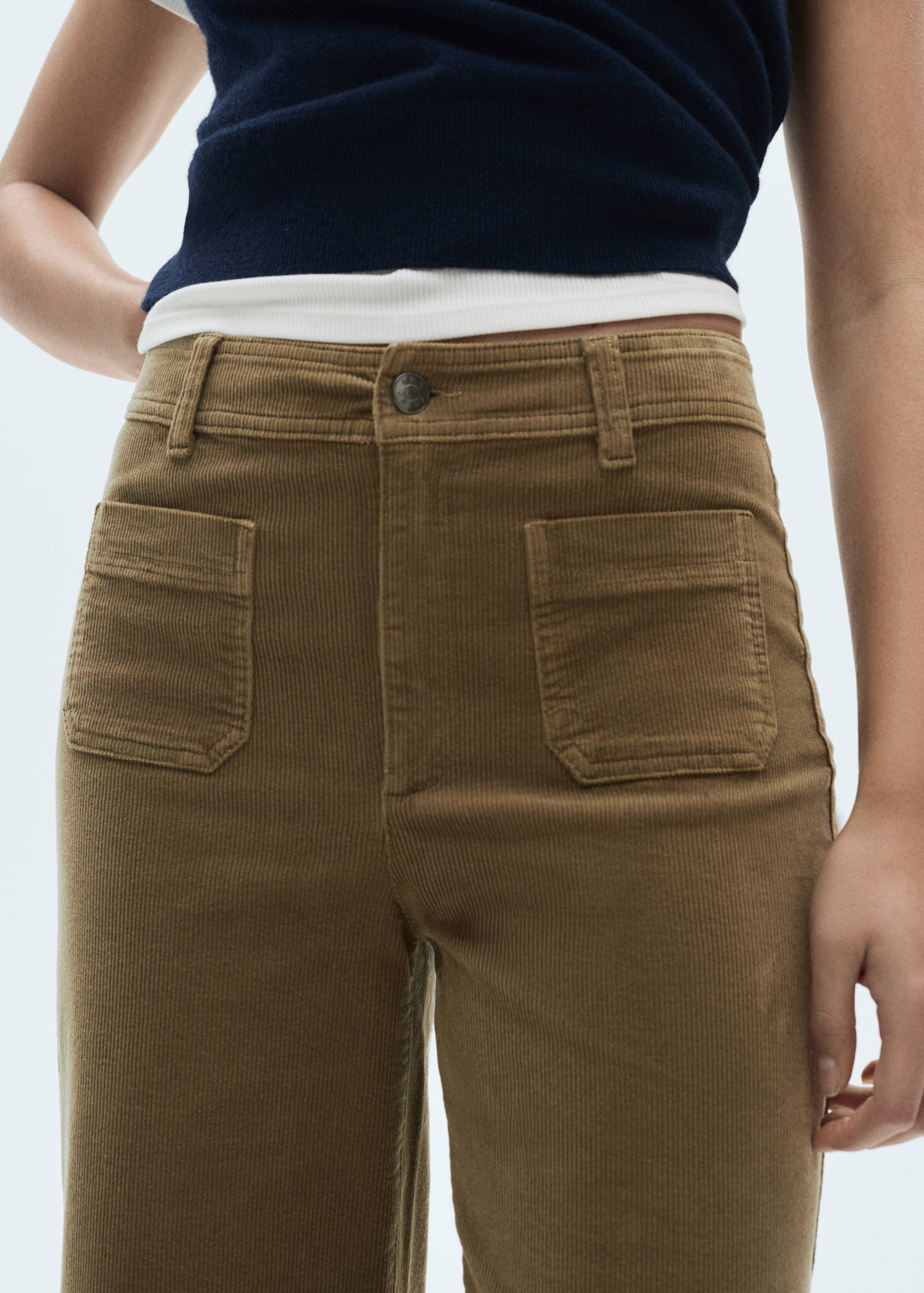 Pantalon Catherin style jupe-culotte velours côtelé - Détail de l'article 1