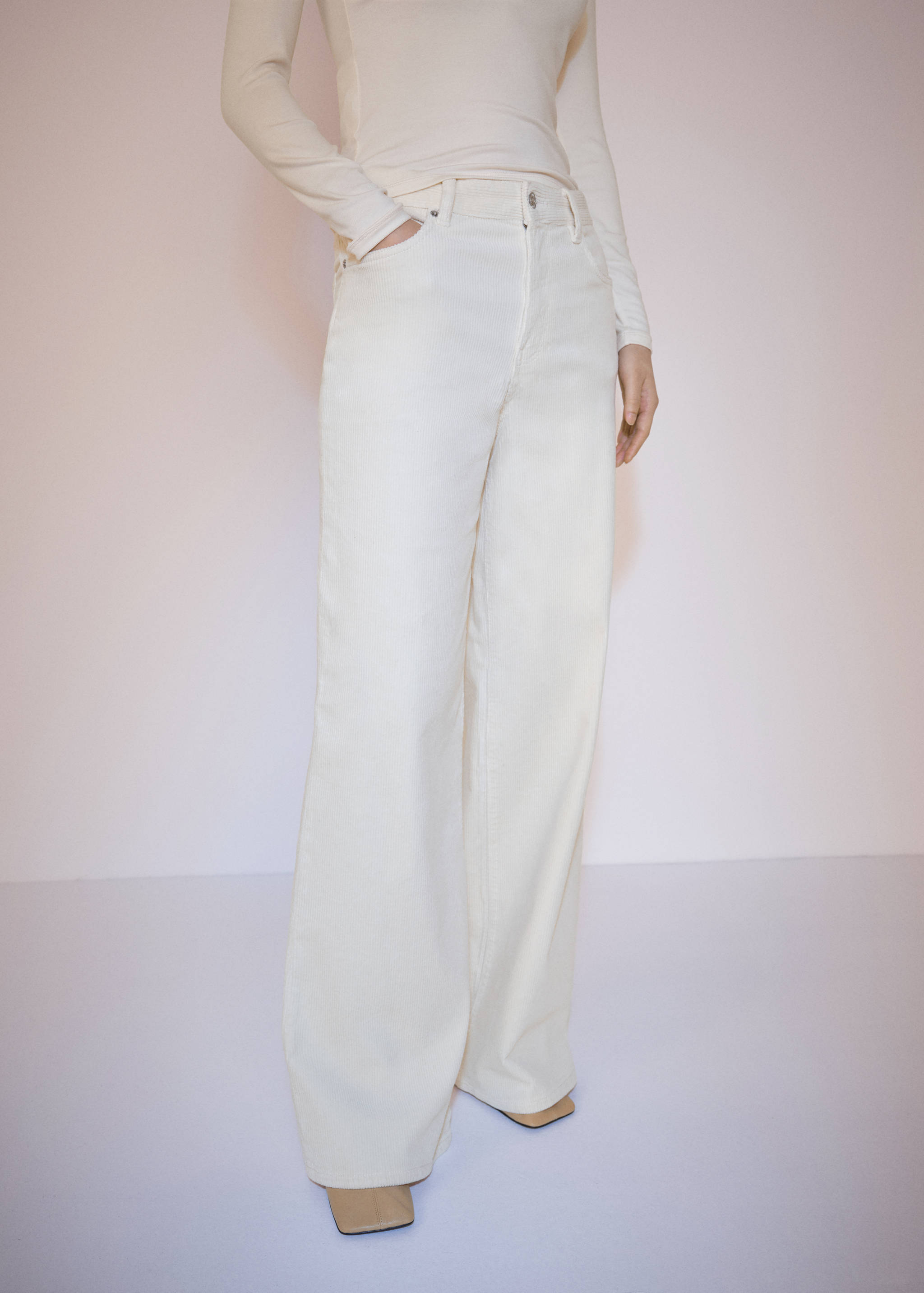 Wide leg corduroy jeans - Medium plane