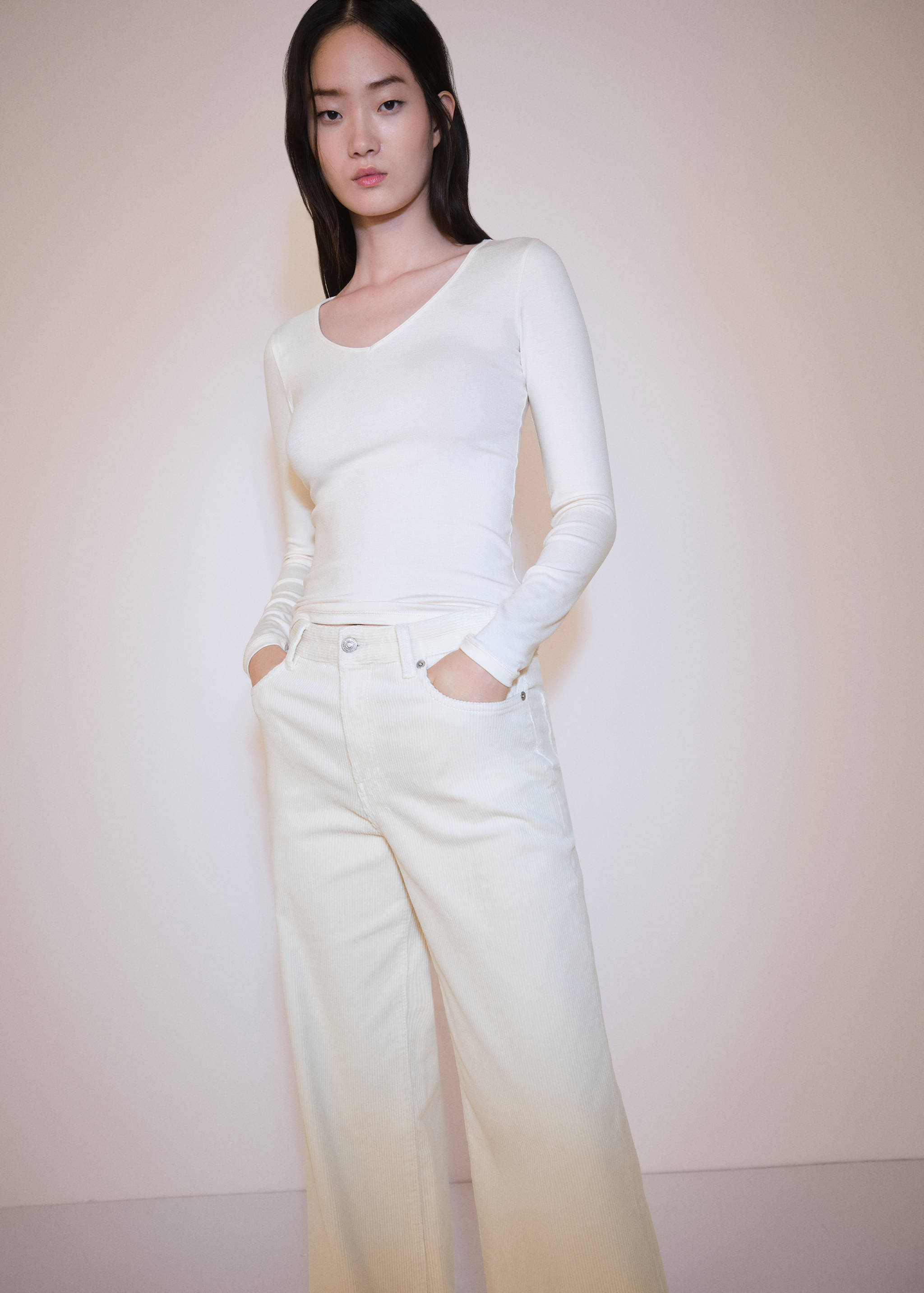 Wide leg corduroy jeans - Details of the article 1