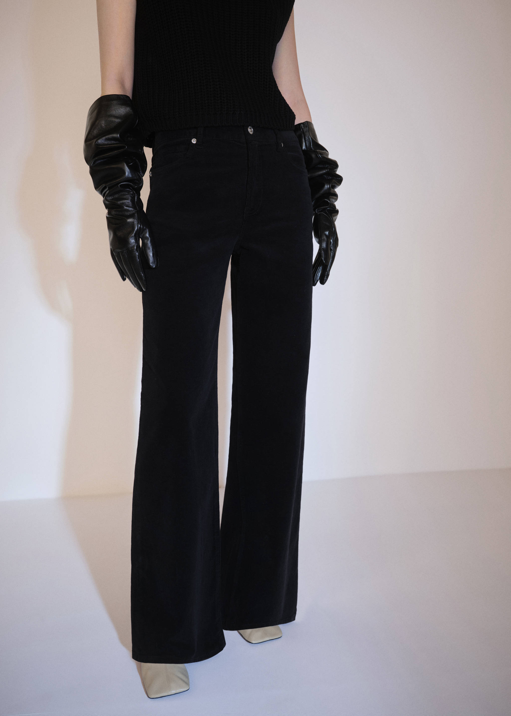 Wide leg corduroy jeans - Medium plane