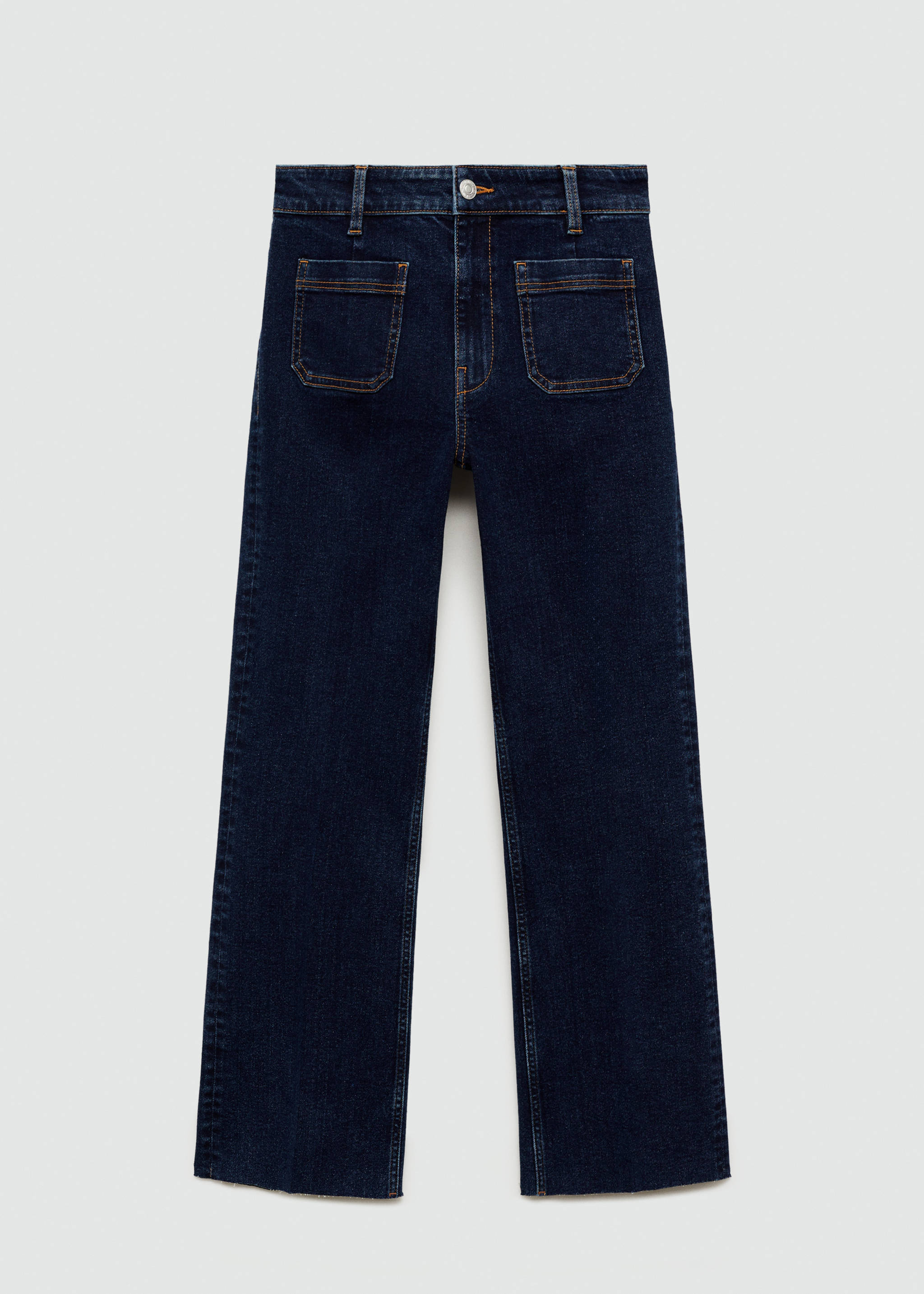 Flared cropped jeans with pockets - Article without model