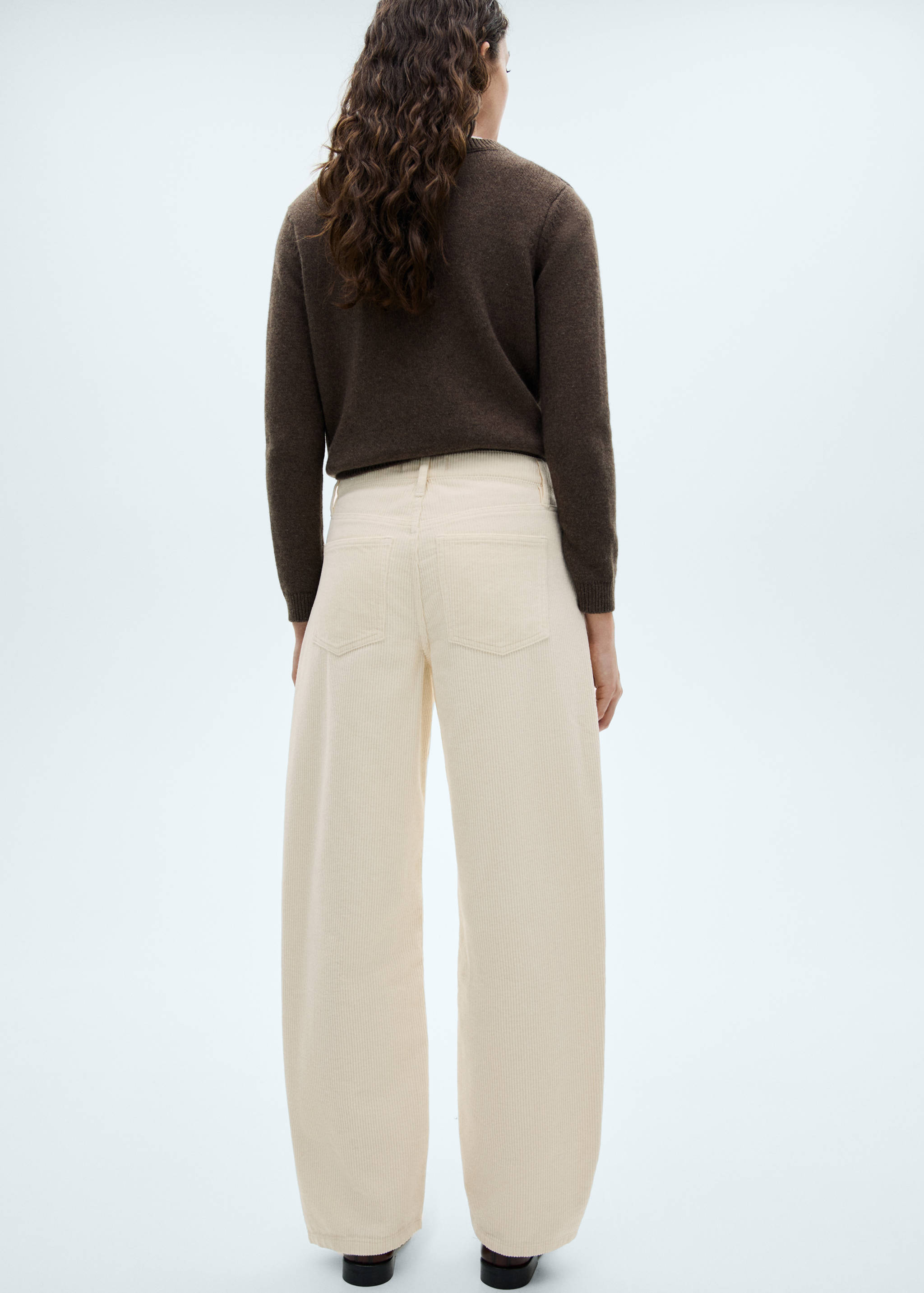 High-waisted corduroy balloon trousers - Reverse of the article