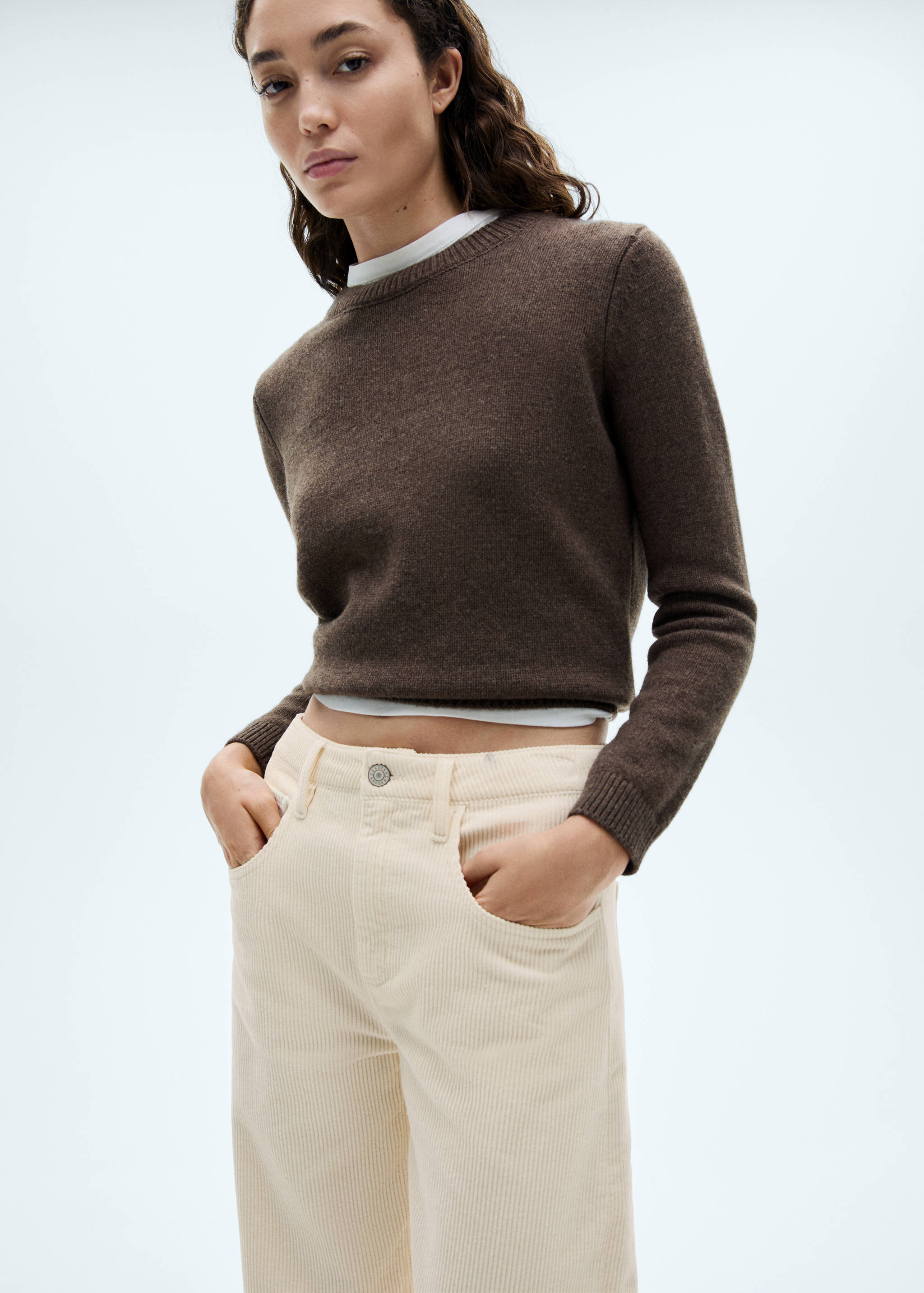 High-waisted corduroy balloon trousers - Details of the article 1