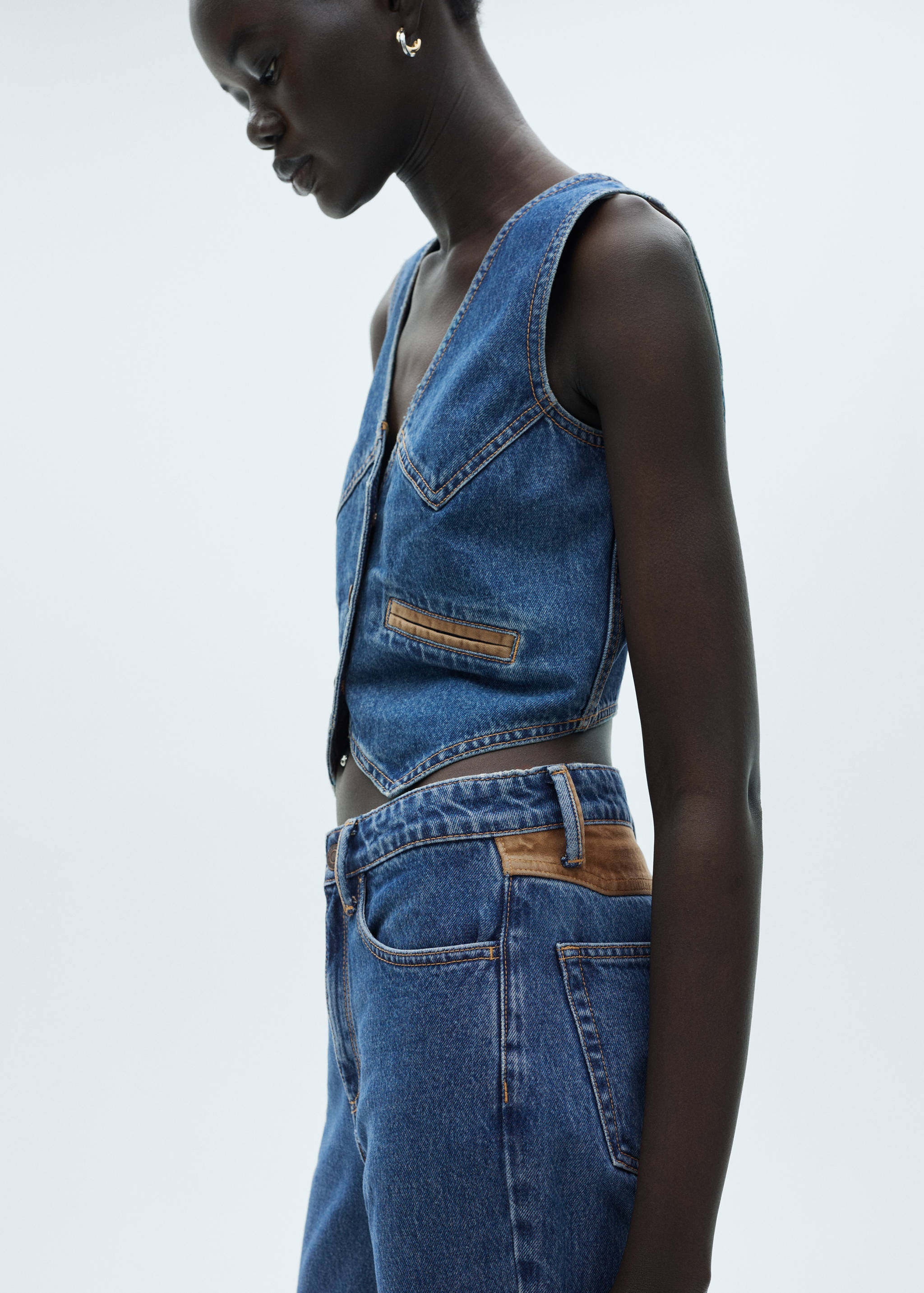 Jeans rectos detalles contraste - Detalle del artículo 1