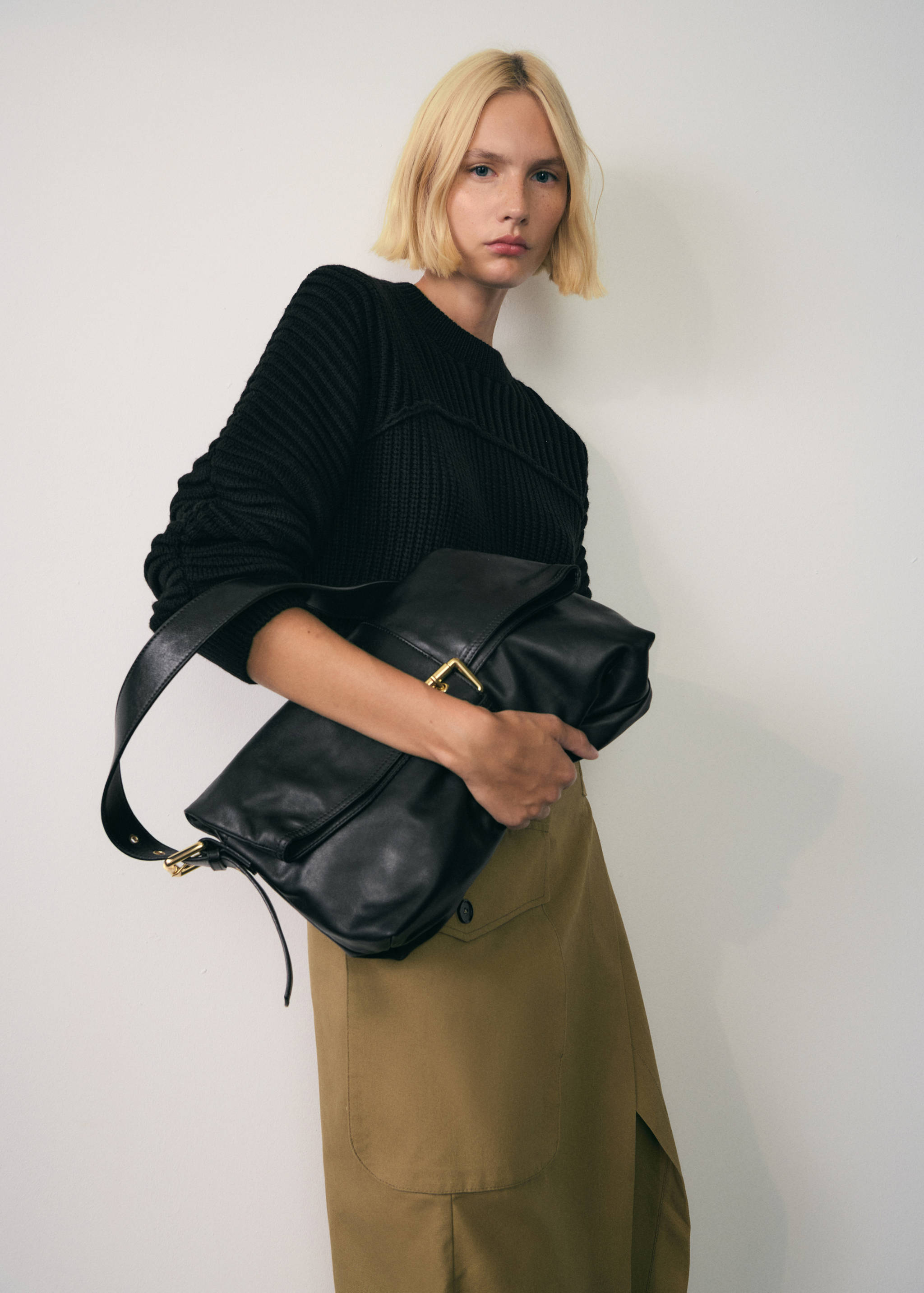 Pull-over maille manches bouffantes - Plan moyen