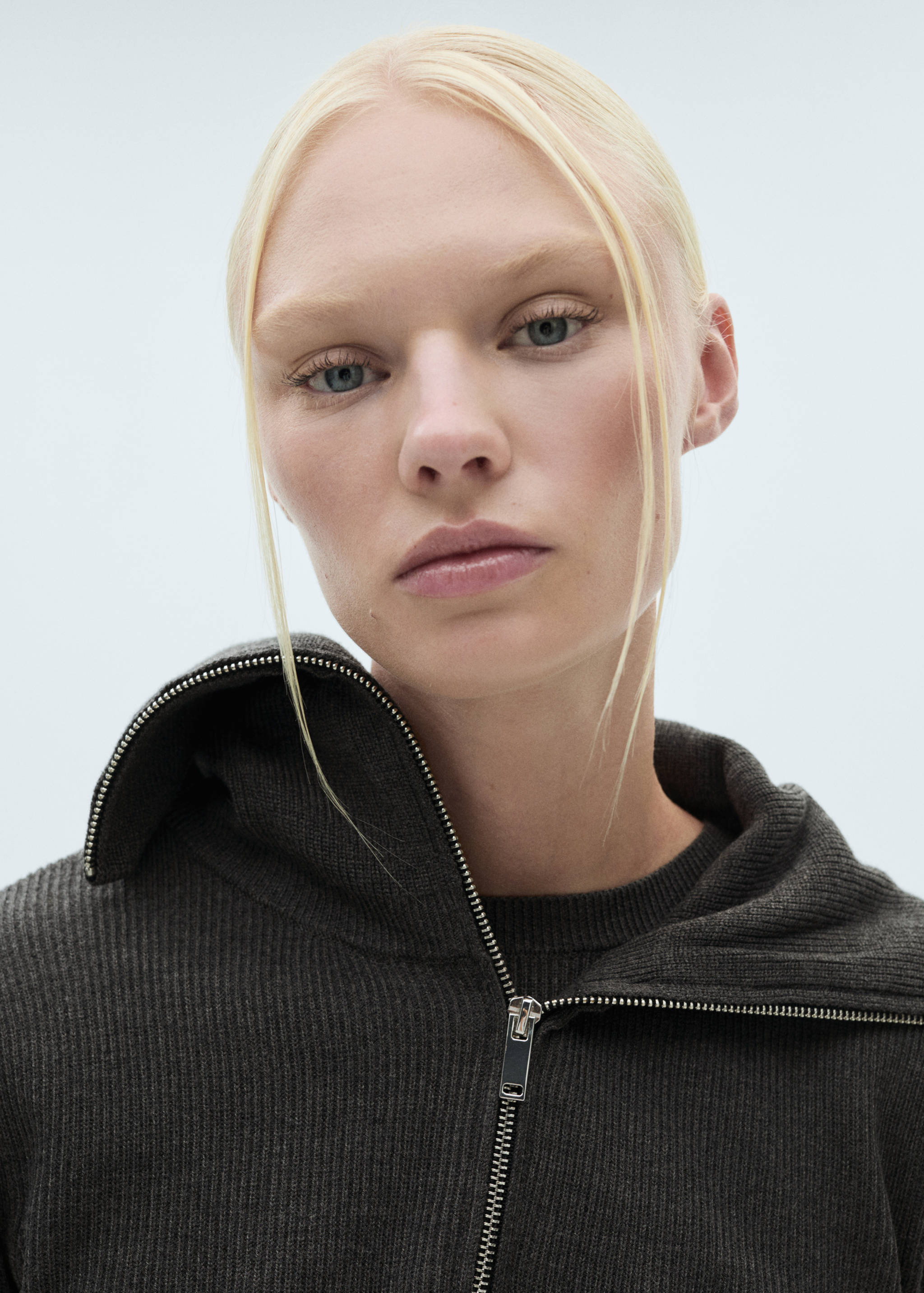 High neck sweater with zip - Details of the article 1