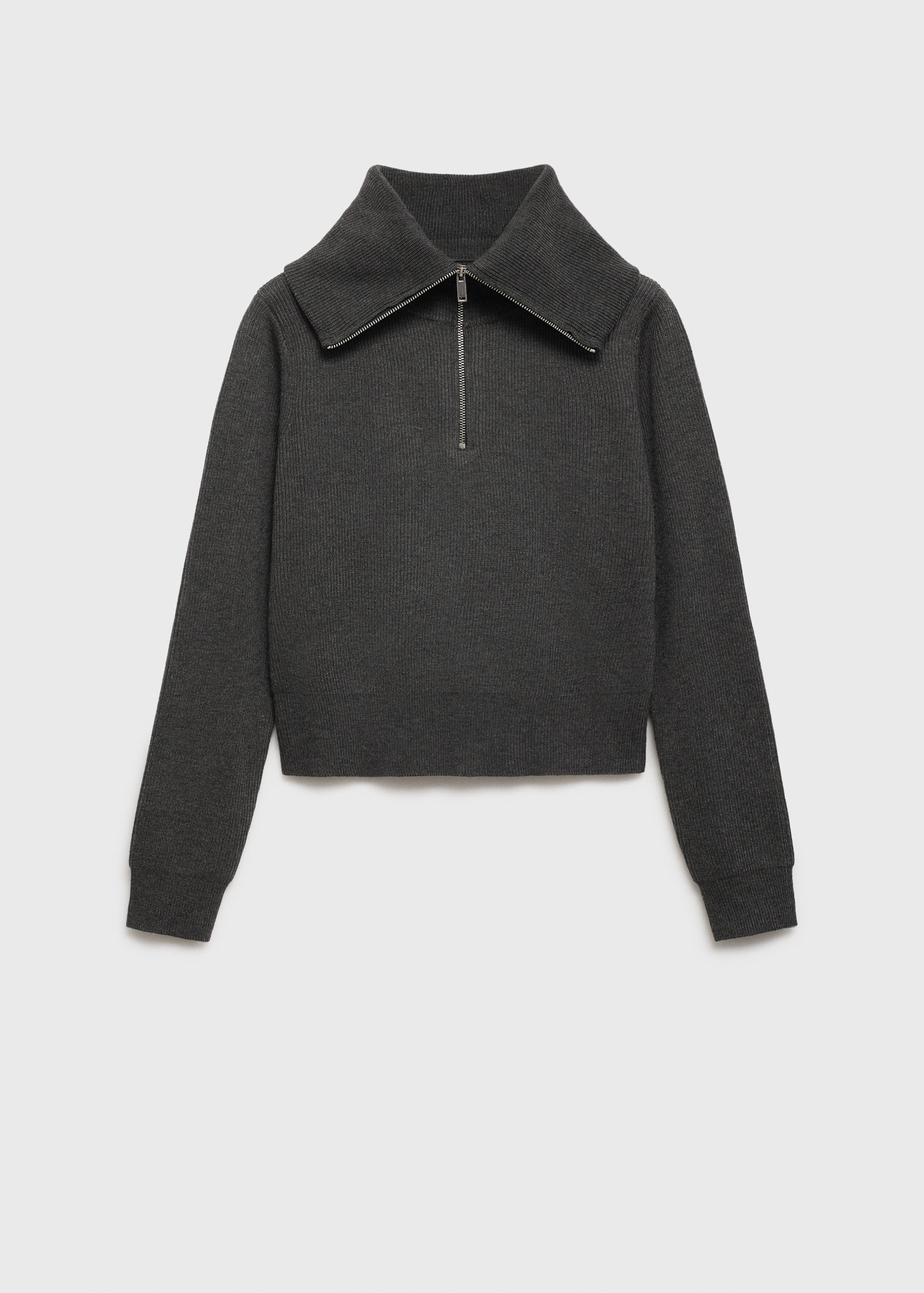 High neck sweater with zip - Article without model