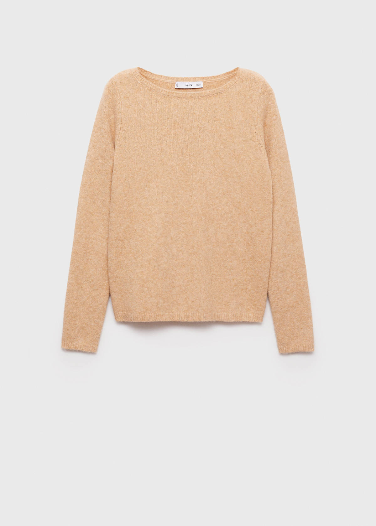 Fine-knit boat-neck sweater — Medium Brown