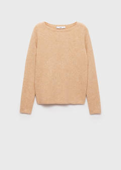 Fine-knit boat-neck sweater — Medium Brown 5