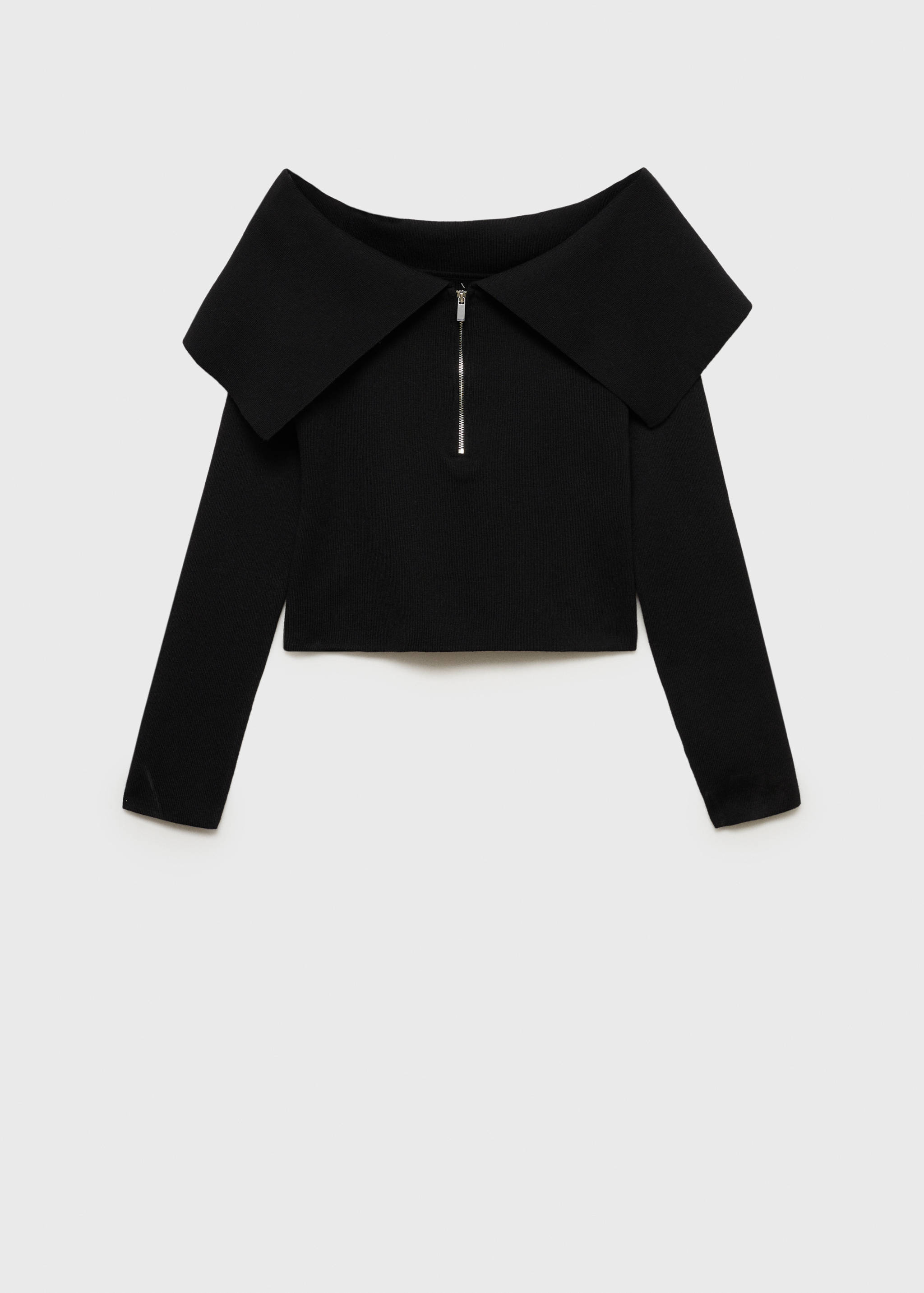 Open-shoulder sweater with zip - Article without model
