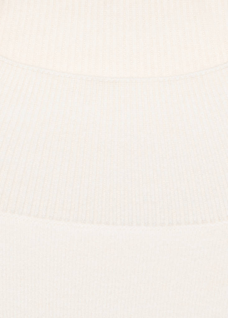 Knitted sweater with perkins neck — Ecru