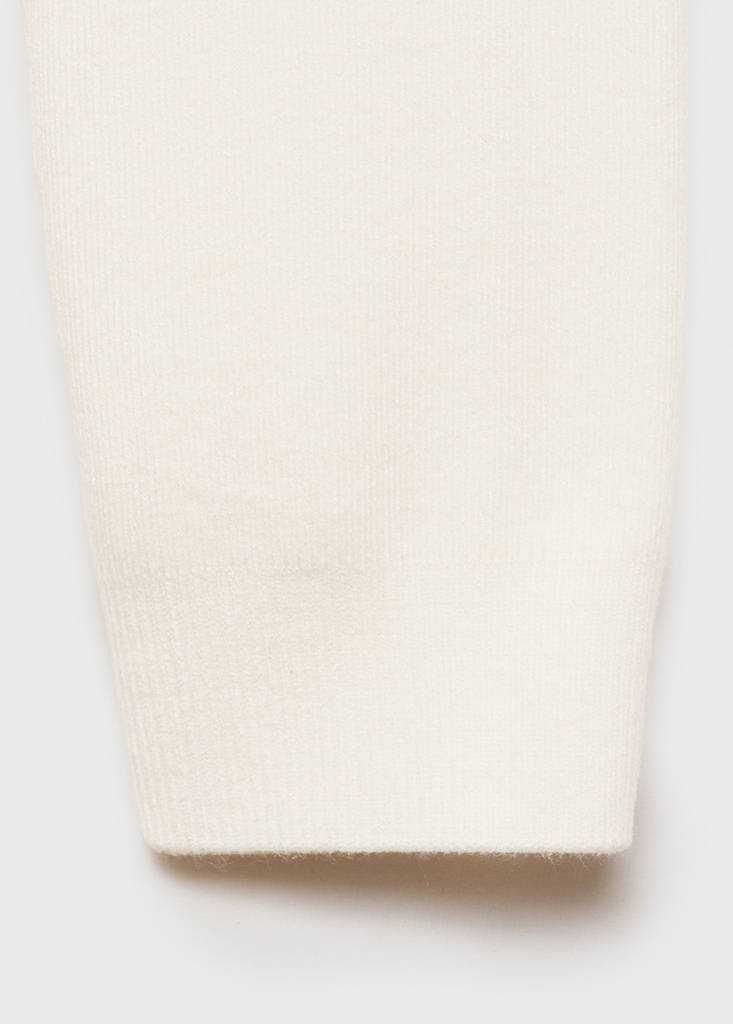 Knitted sweater with perkins neck — Ecru