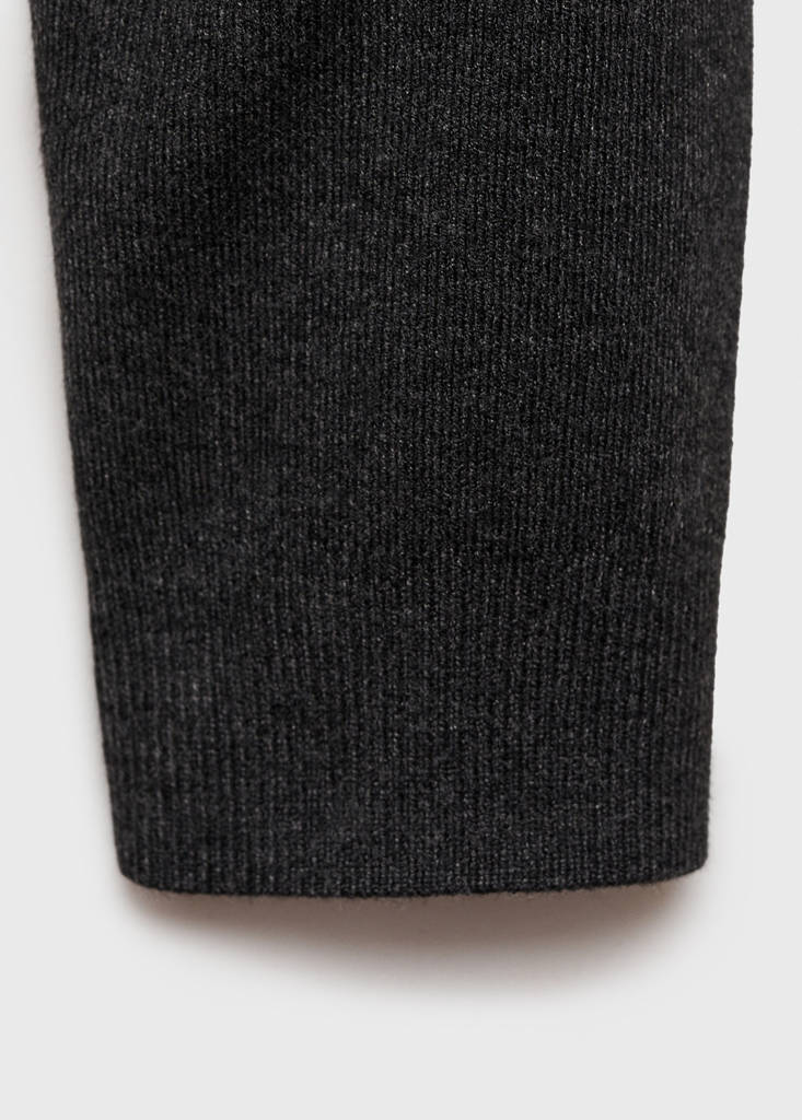 Knitted sweater with perkins neck — Medium Heather Grey