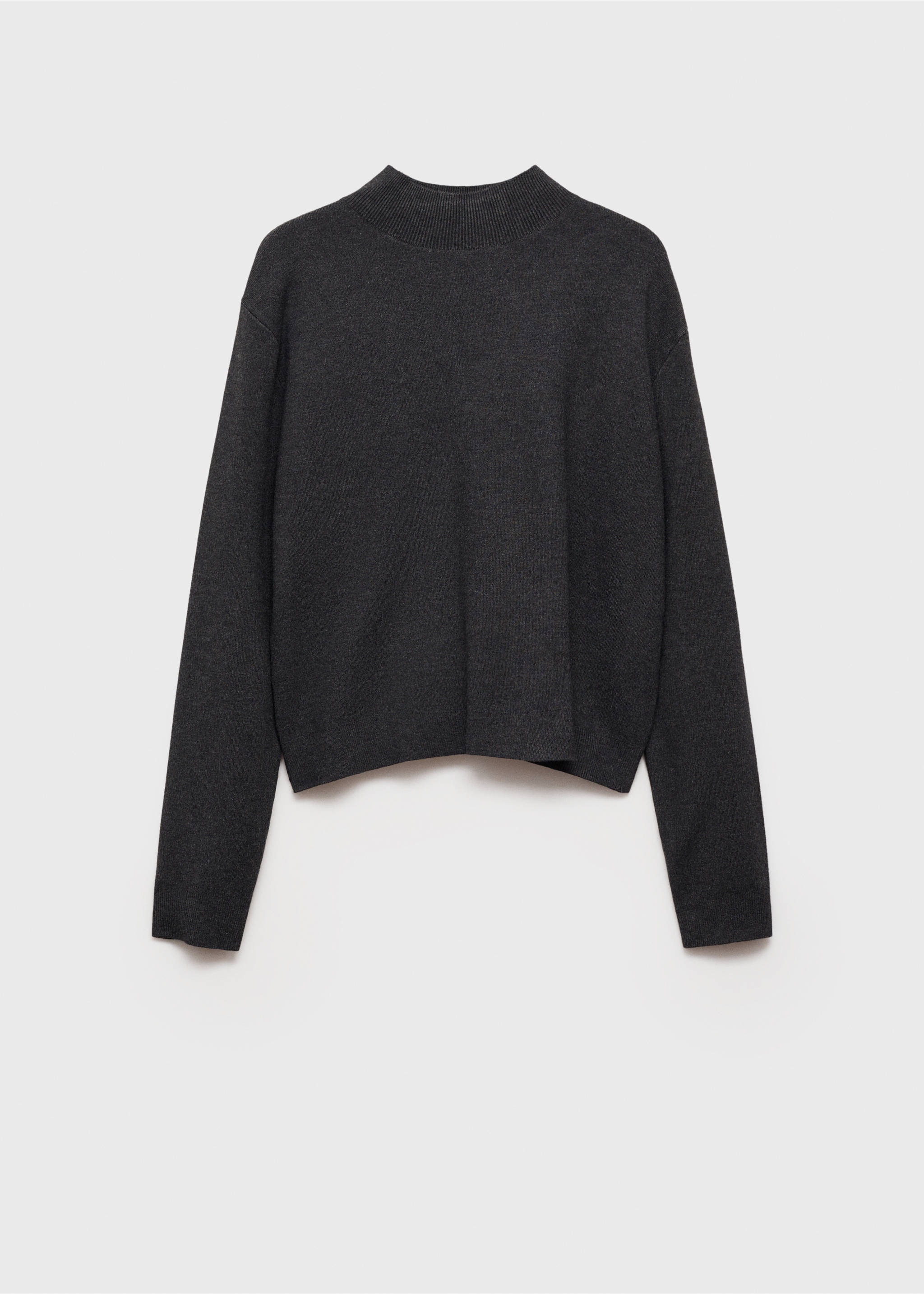 Knitted sweater with perkins neck - Article without model, Medium Heather Grey. Ref: 77007697-00.