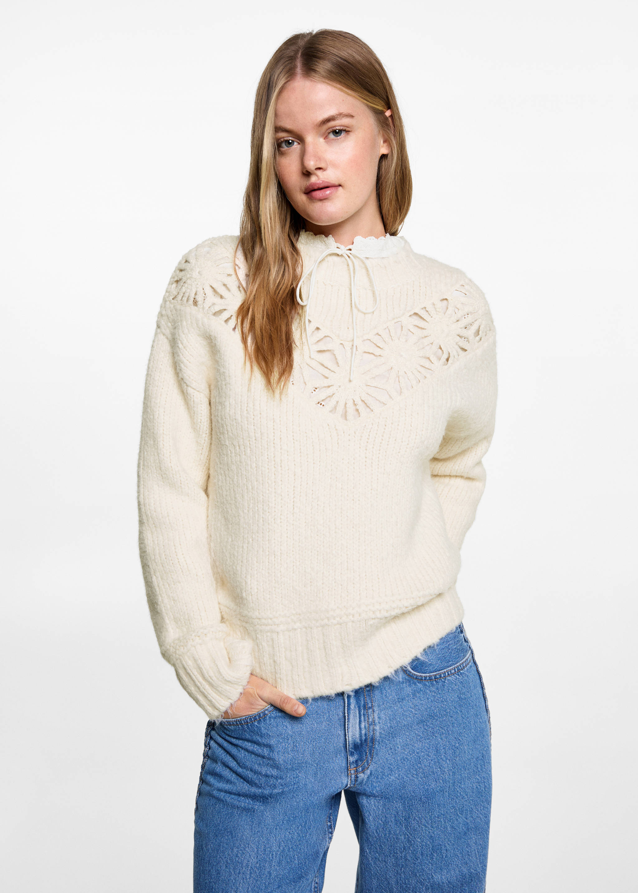 Flowers knit sweater - Medium plane