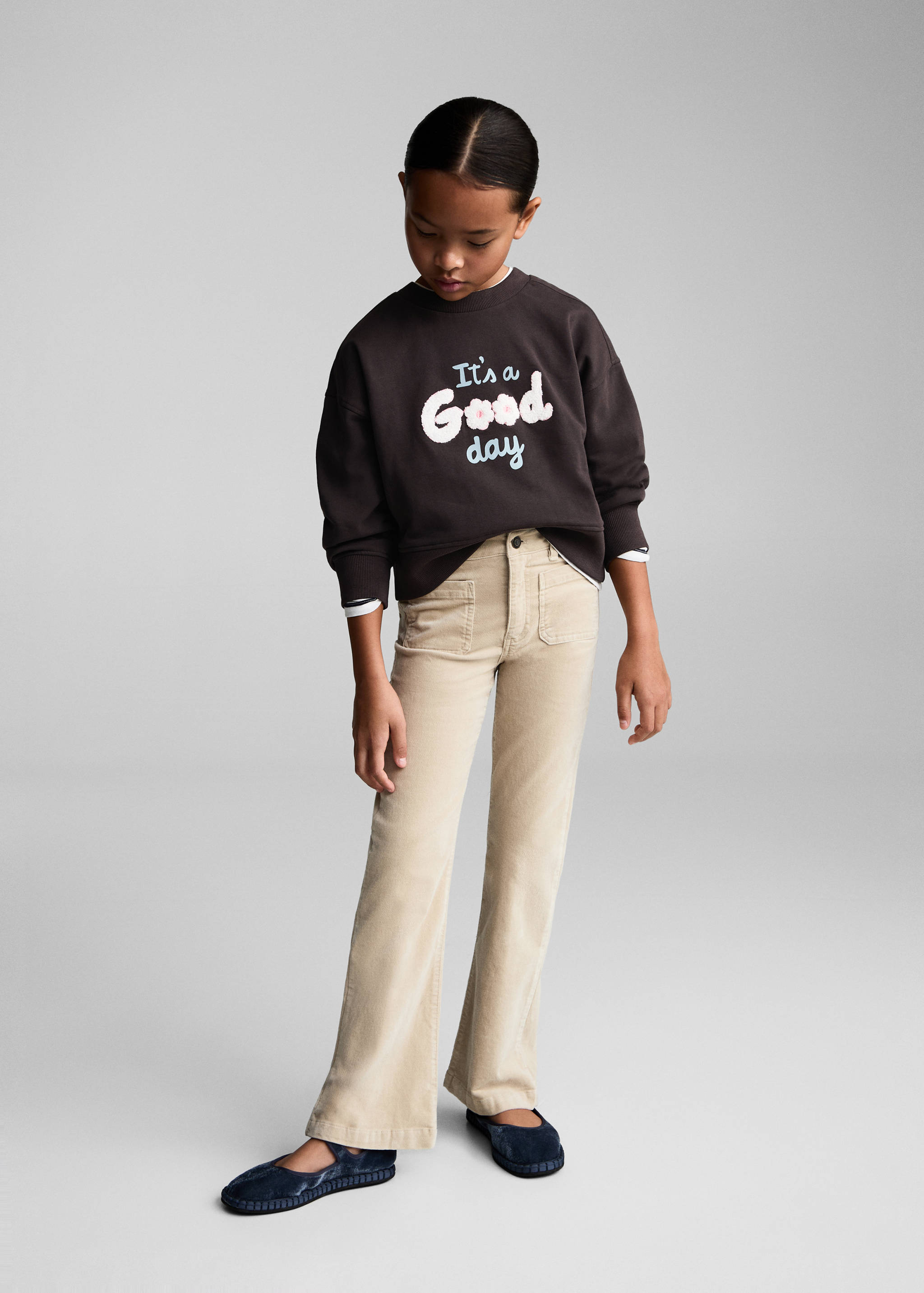 Embroidered printed hoodie - General plane