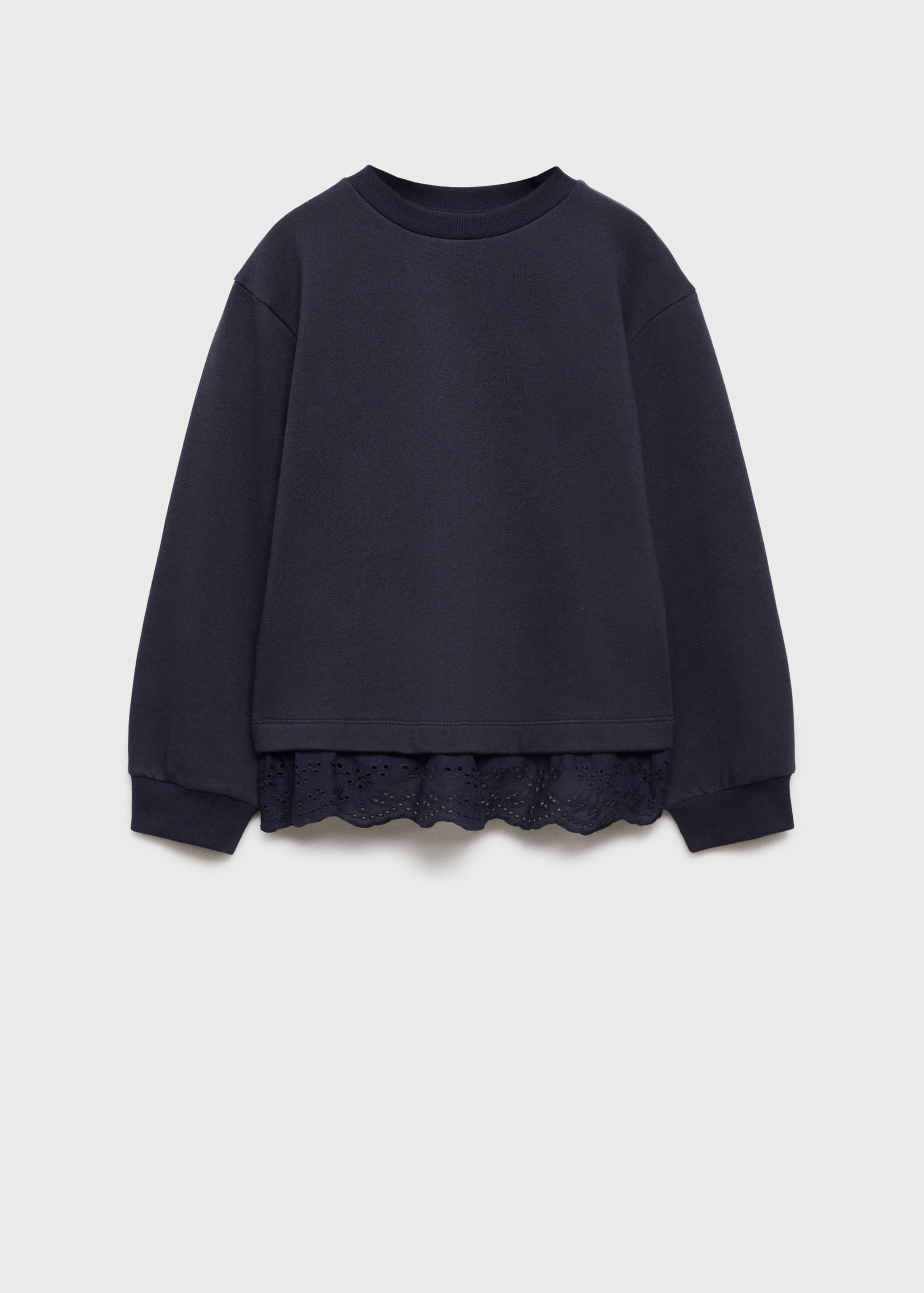 Embroidered detail cotton sweatshirt - Article without model